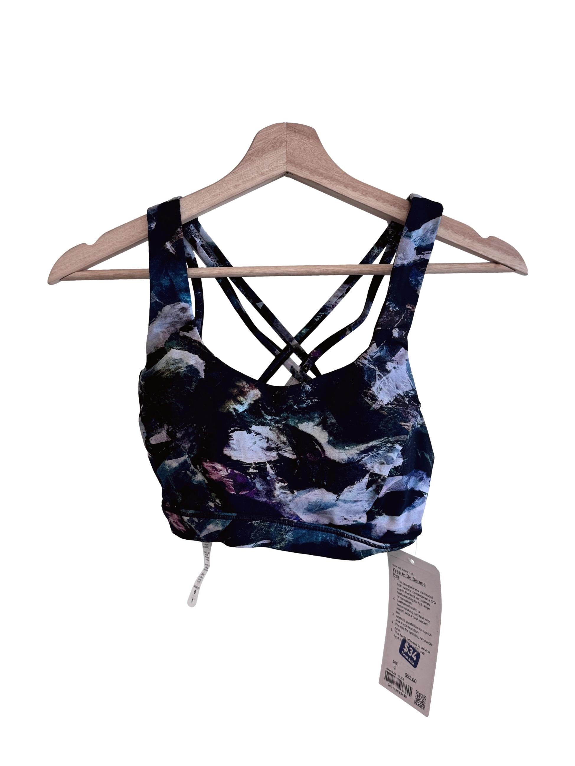 Black Abstract Sports Bra