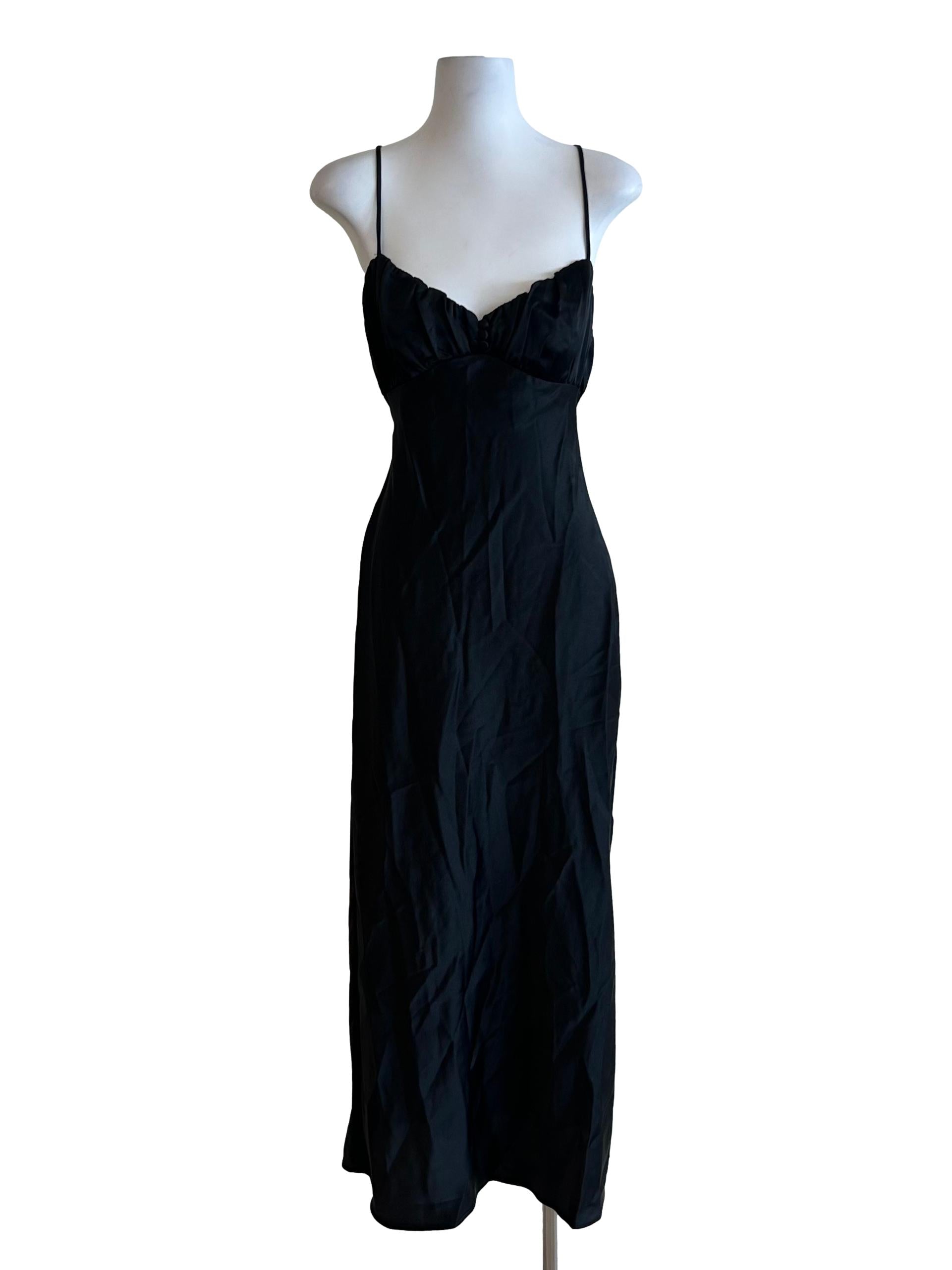 Black Satin Cami Dress