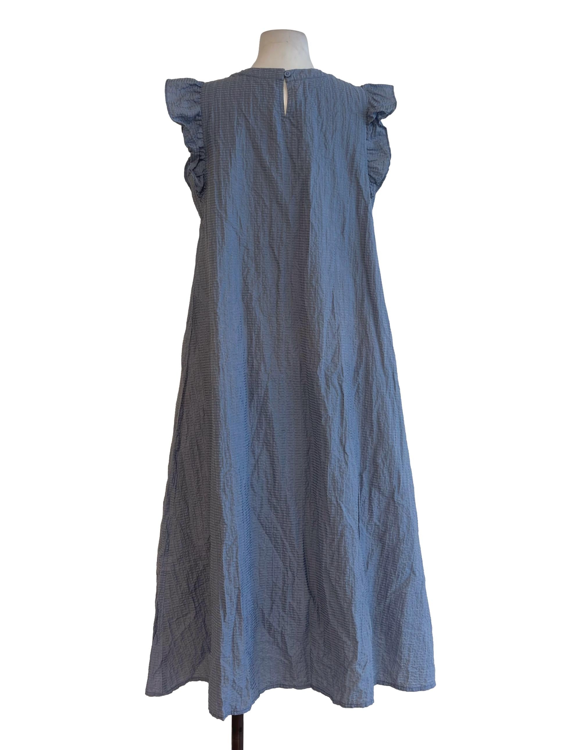 Ocean Blue Lace Detail Midi Dress