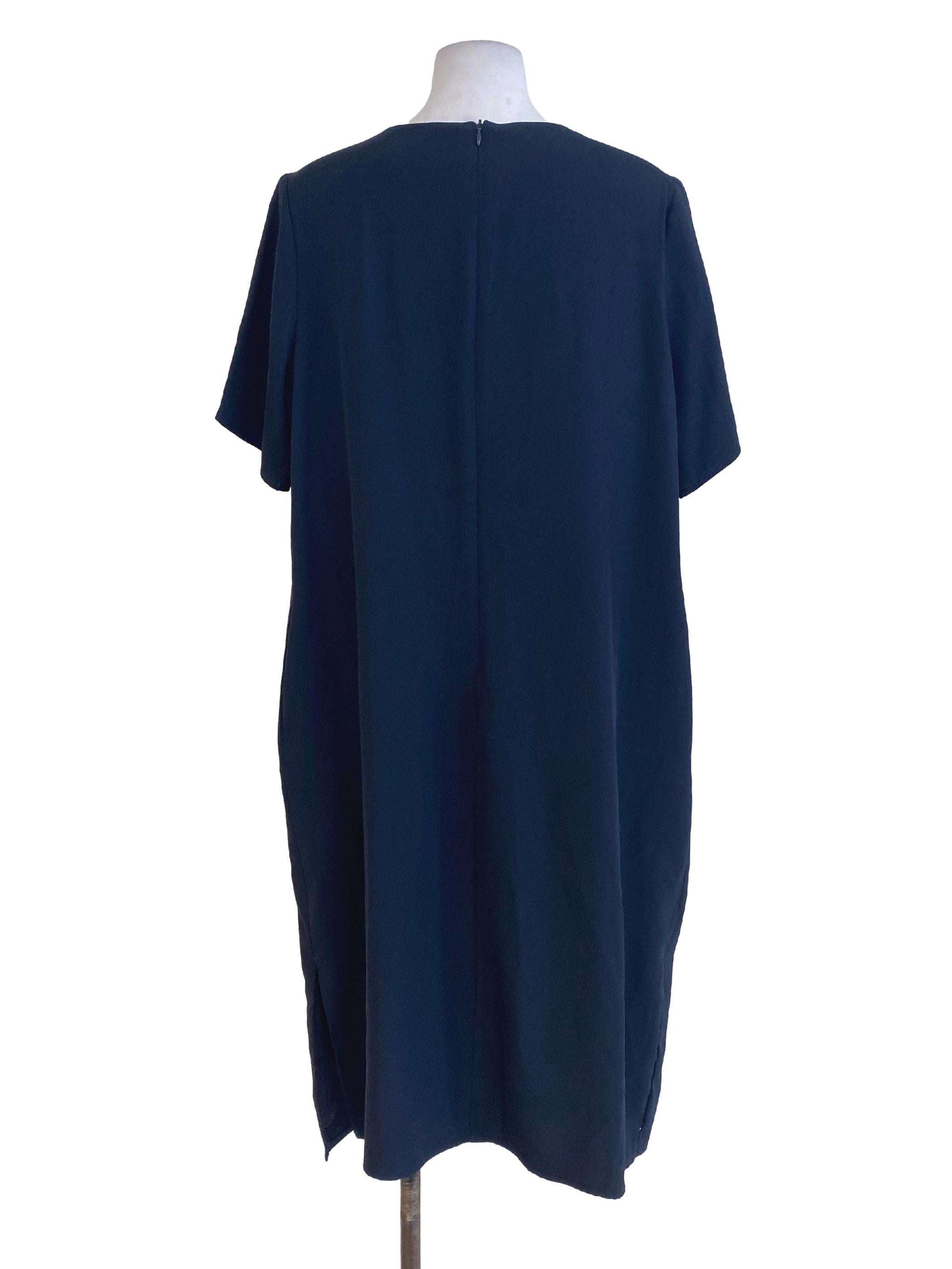 The Sunday Avenue Navy Blue Plain Dress | REFASH