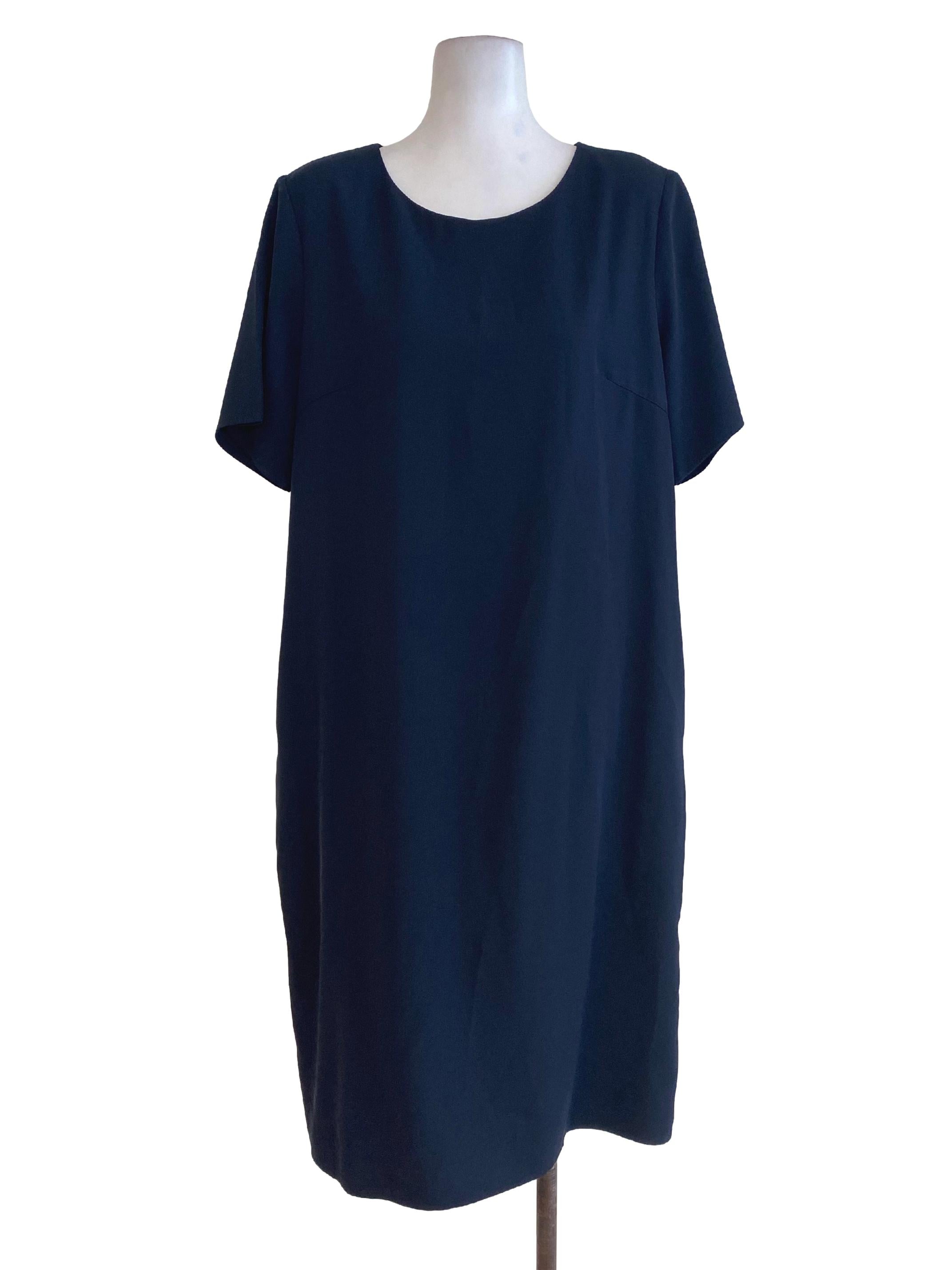 The Sunday Avenue Navy Blue Plain Dress | REFASH