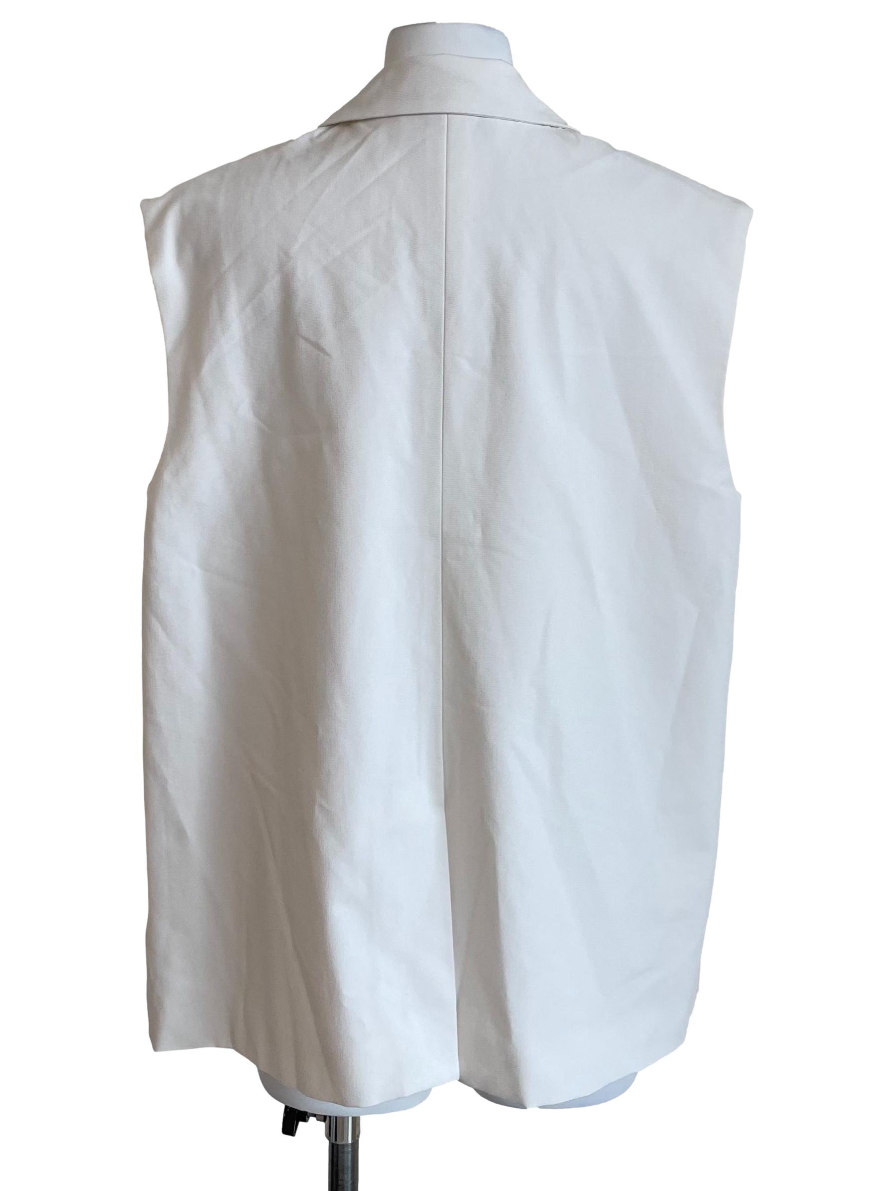 White Open Front Suit Vest