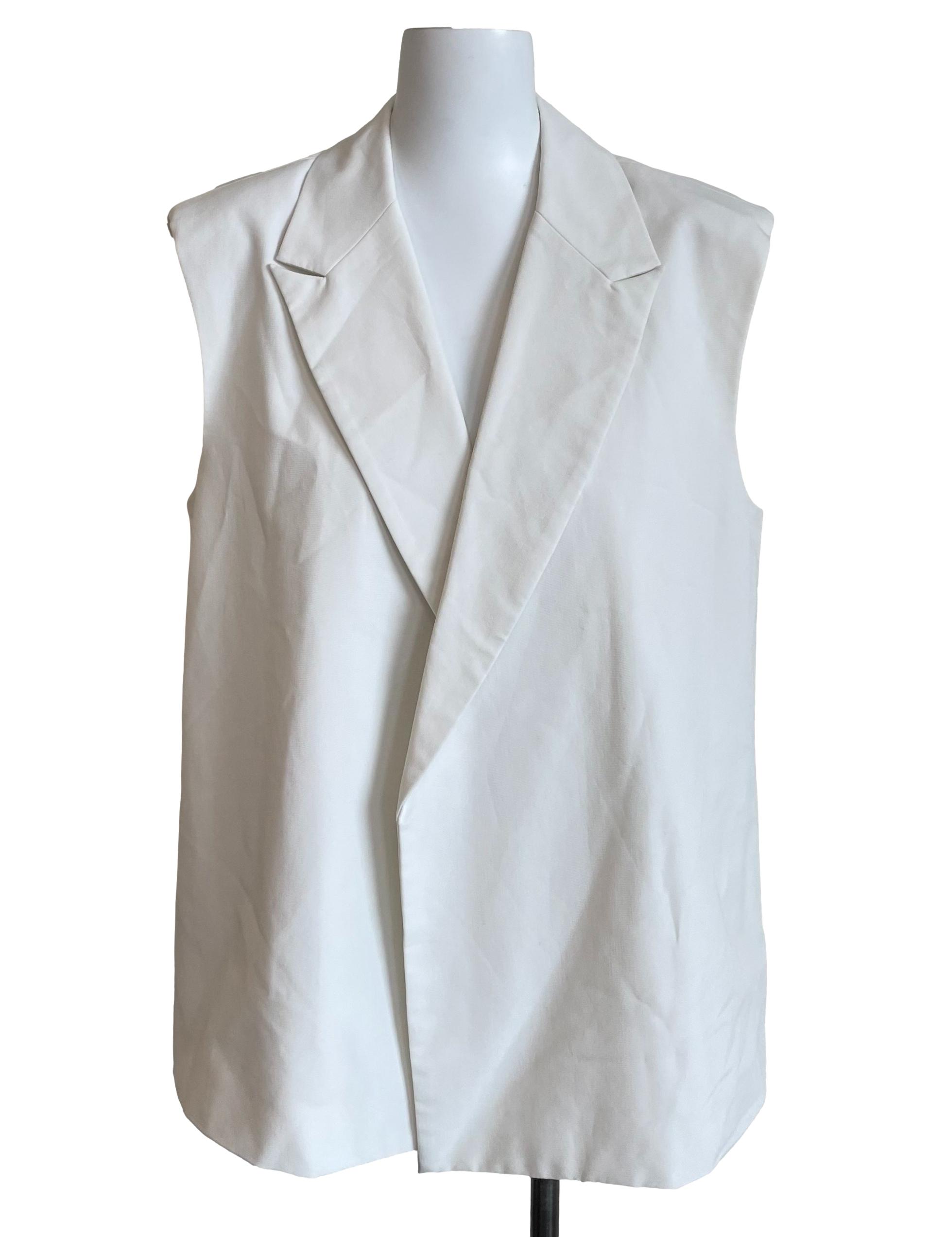 White Open Front Suit Vest