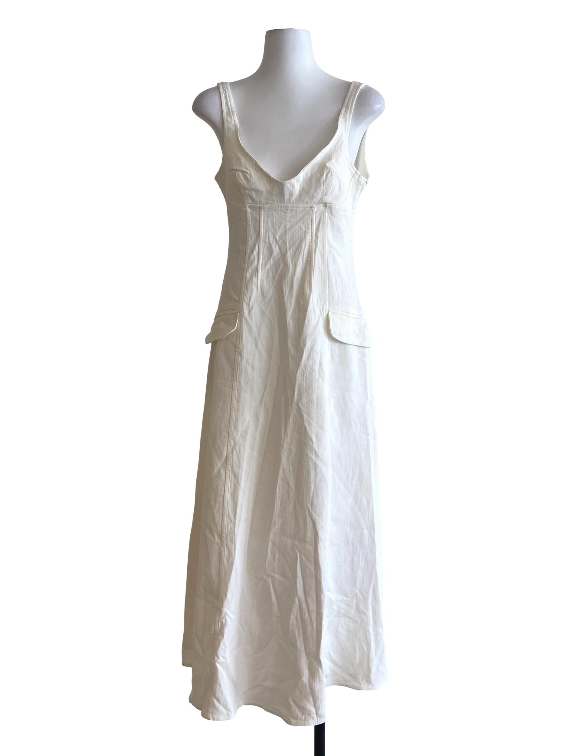 White Apron Empire Dress