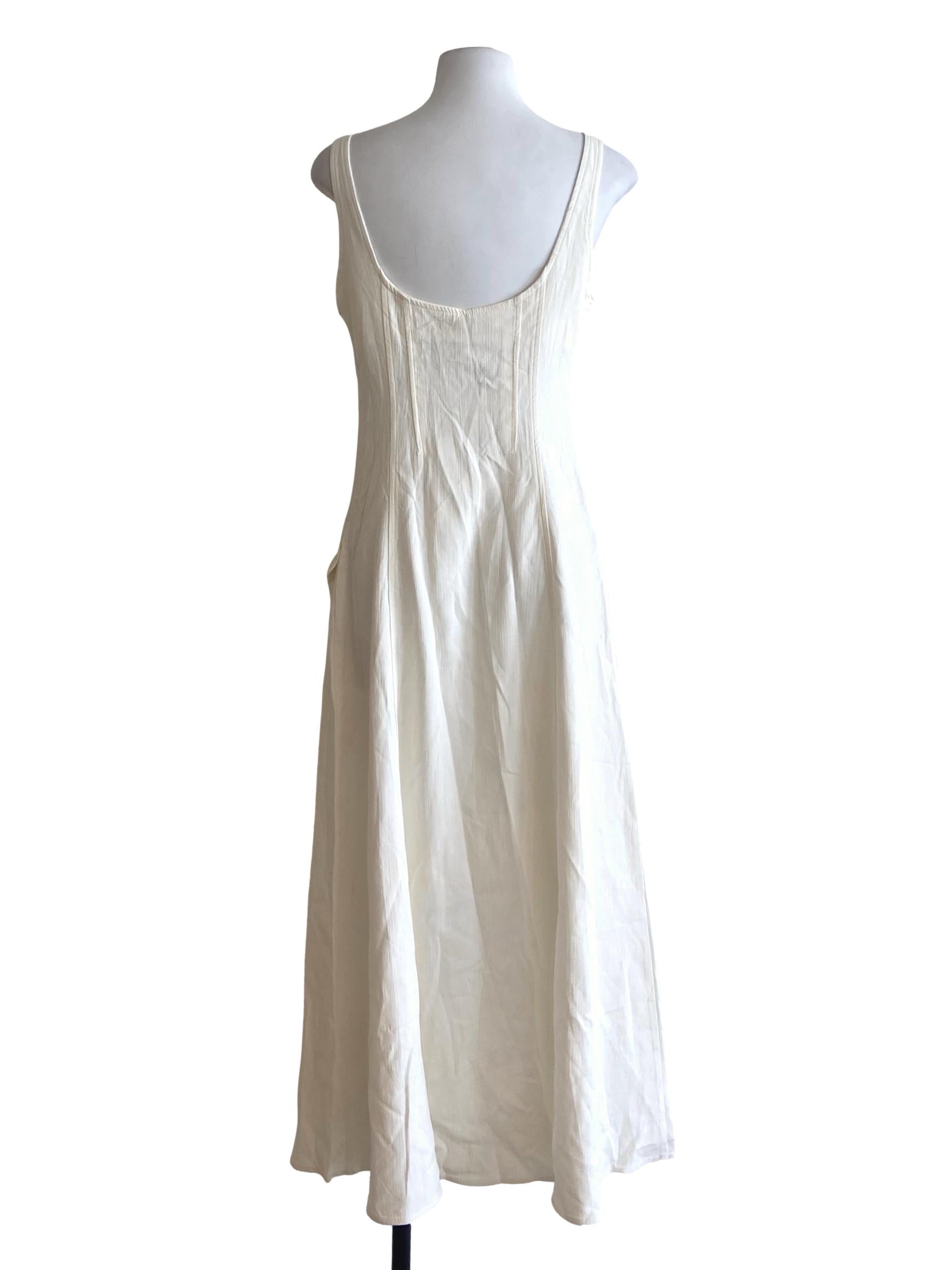 White Apron Empire Dress