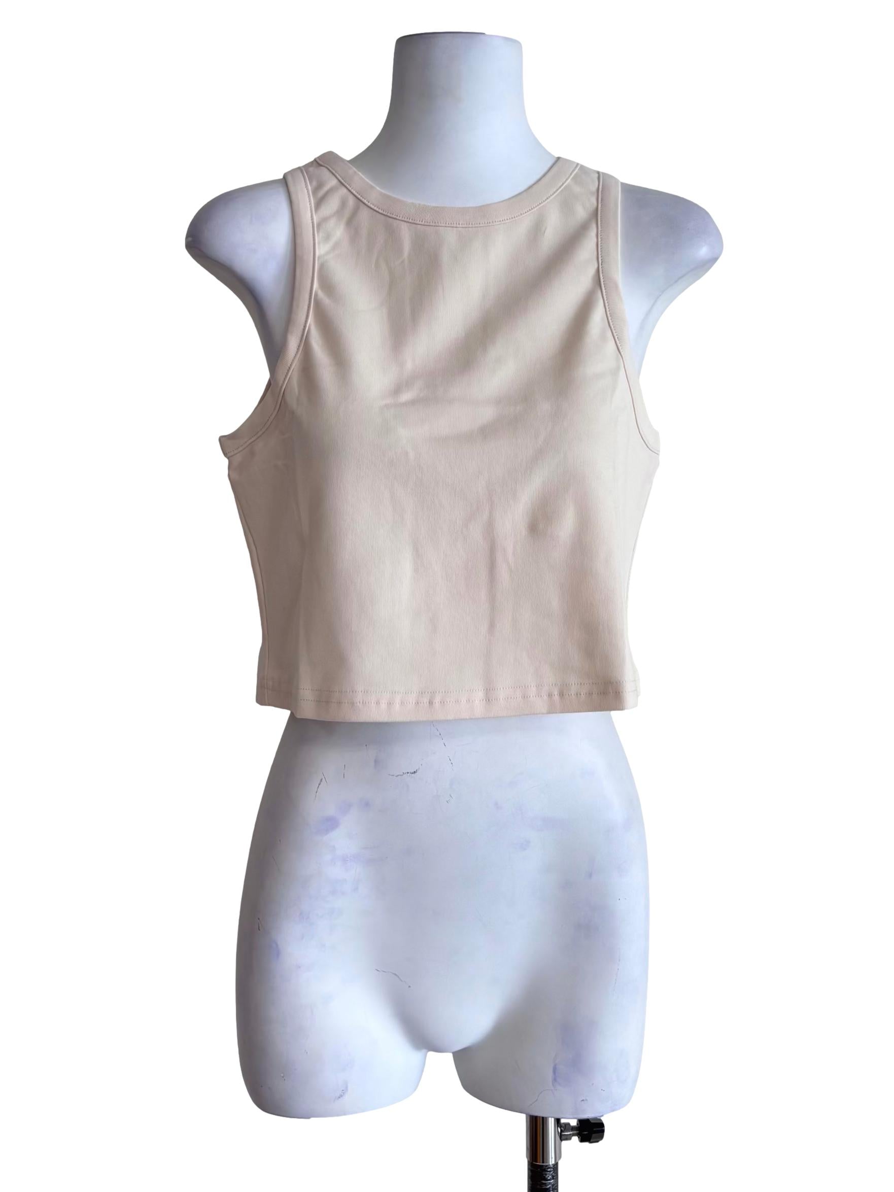 Cream Elka Racercut Top