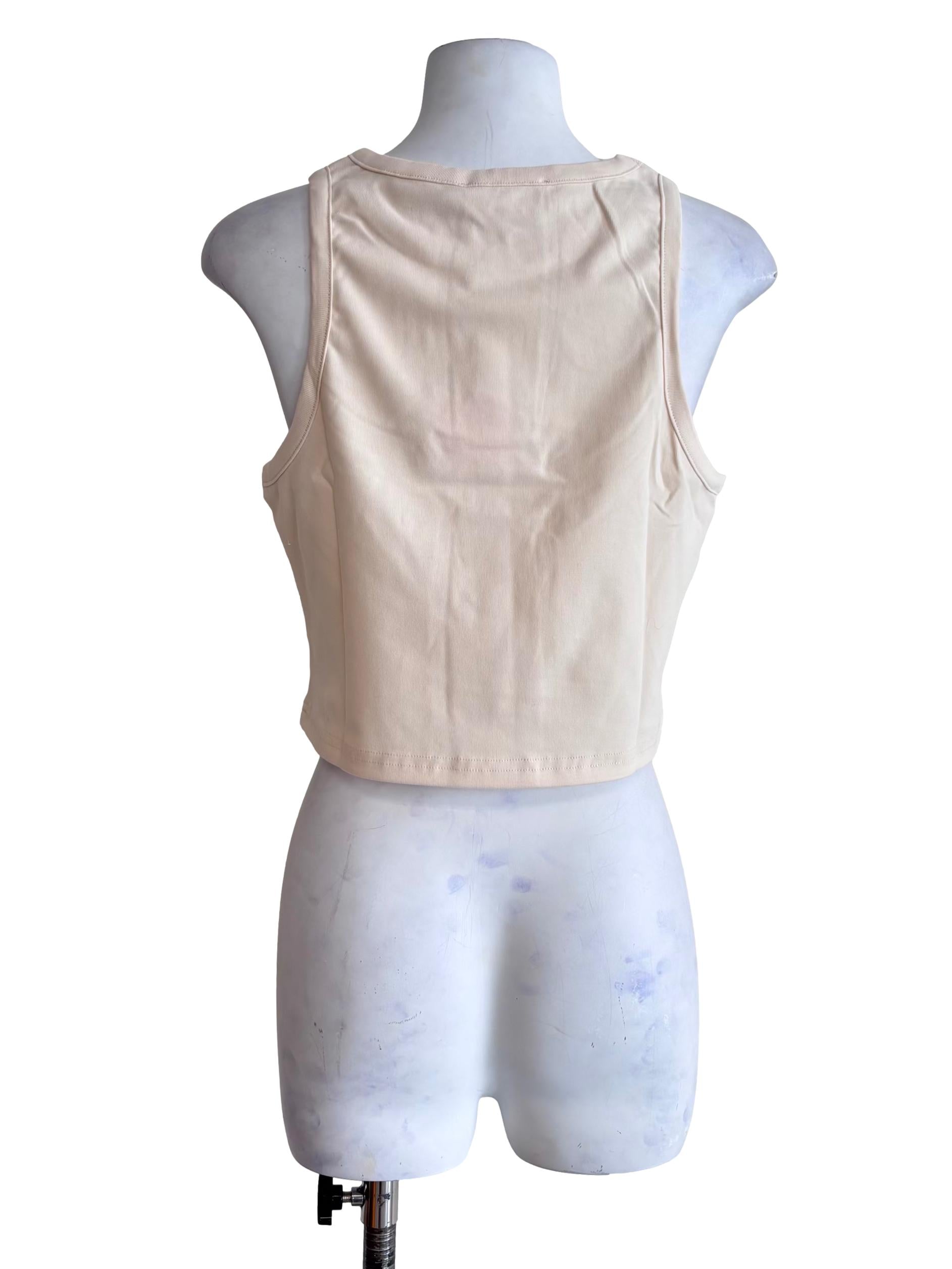 Cream Elka Racercut Top