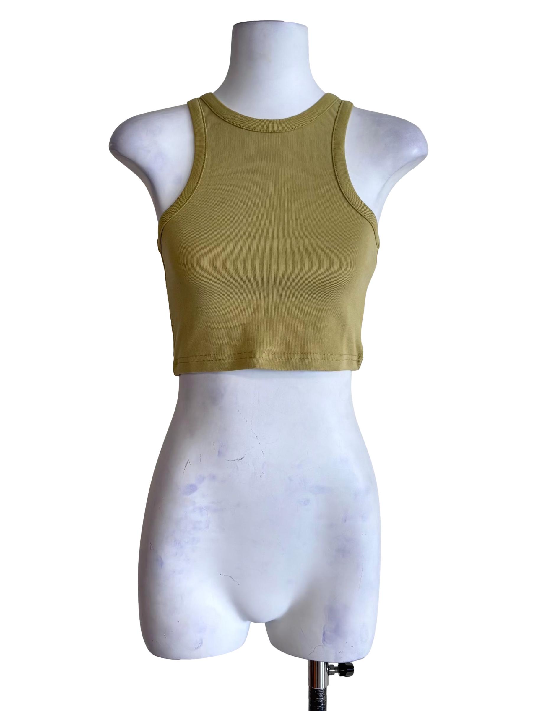 Green Elka Racercut Top