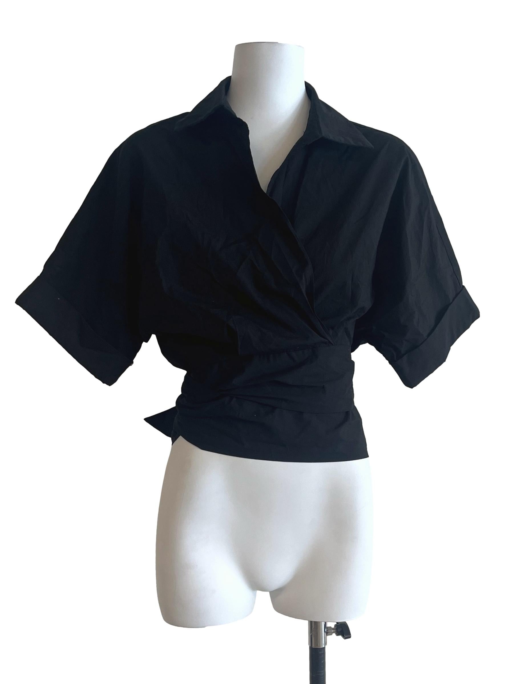 Onyx Black Wrap Top LB