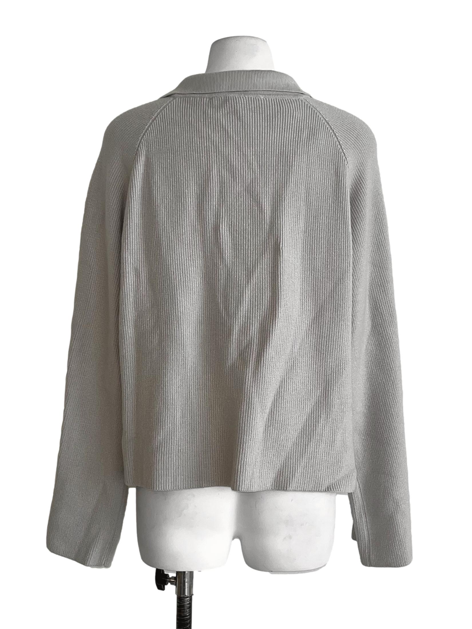 Bone Beige Ribbed Knitted Top