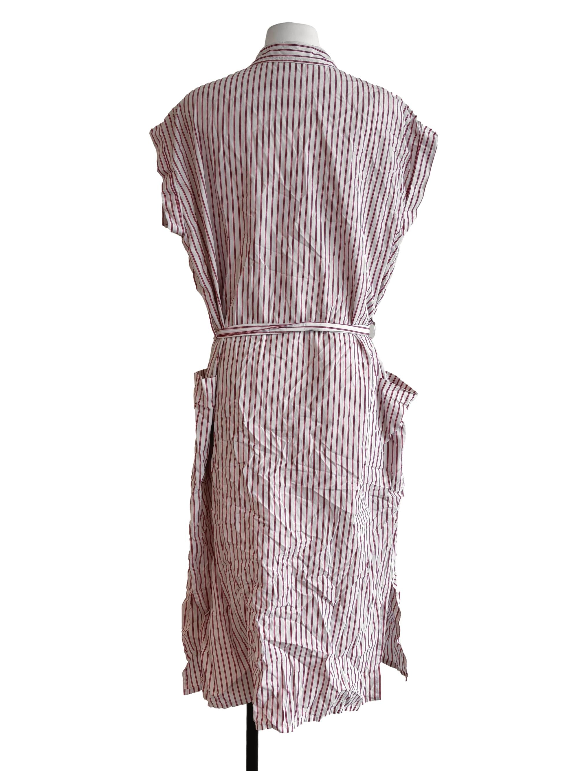 Red And White Striped Shirt Dress
