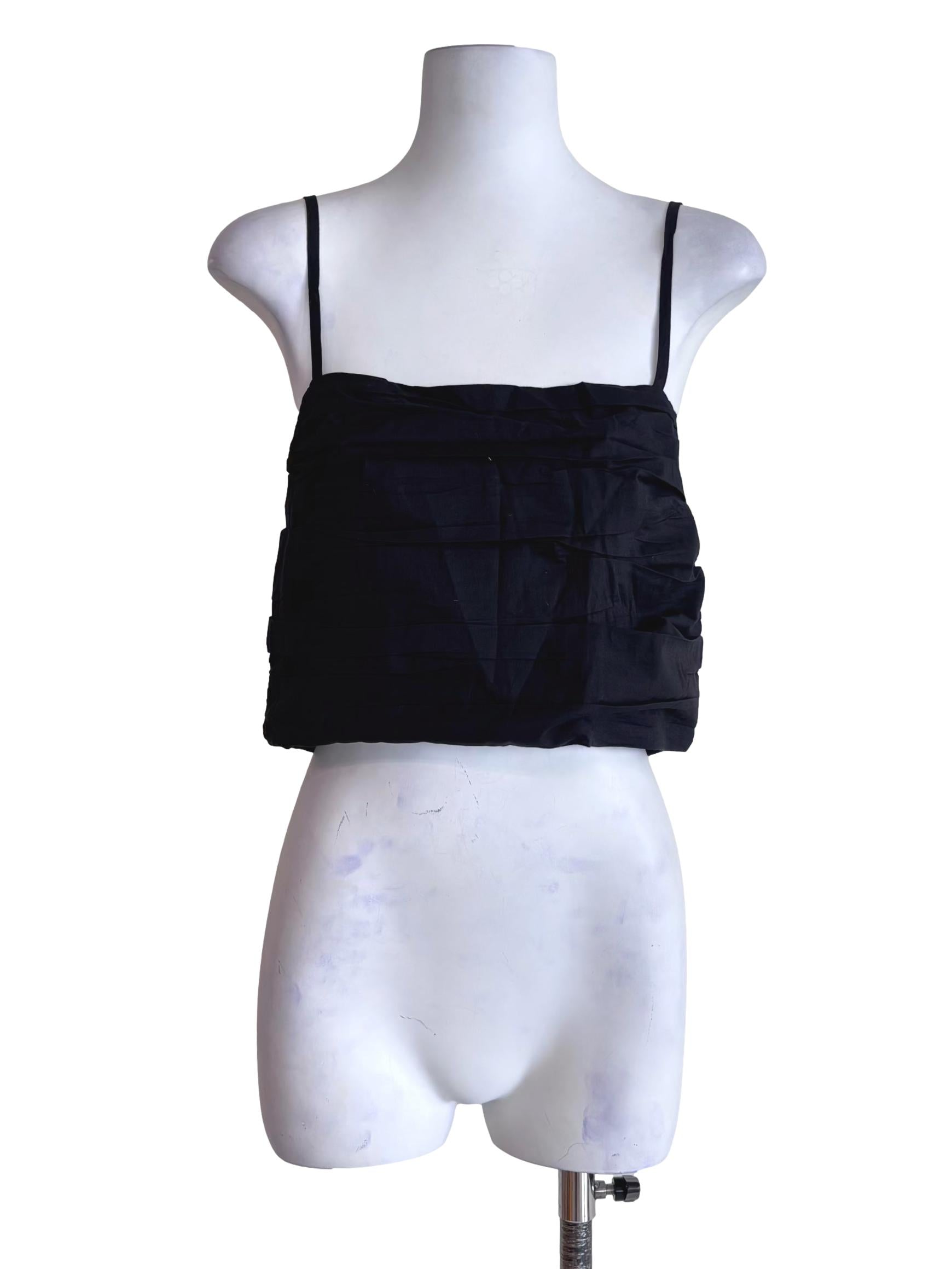 Black Eryn Ruched Side Crop Top