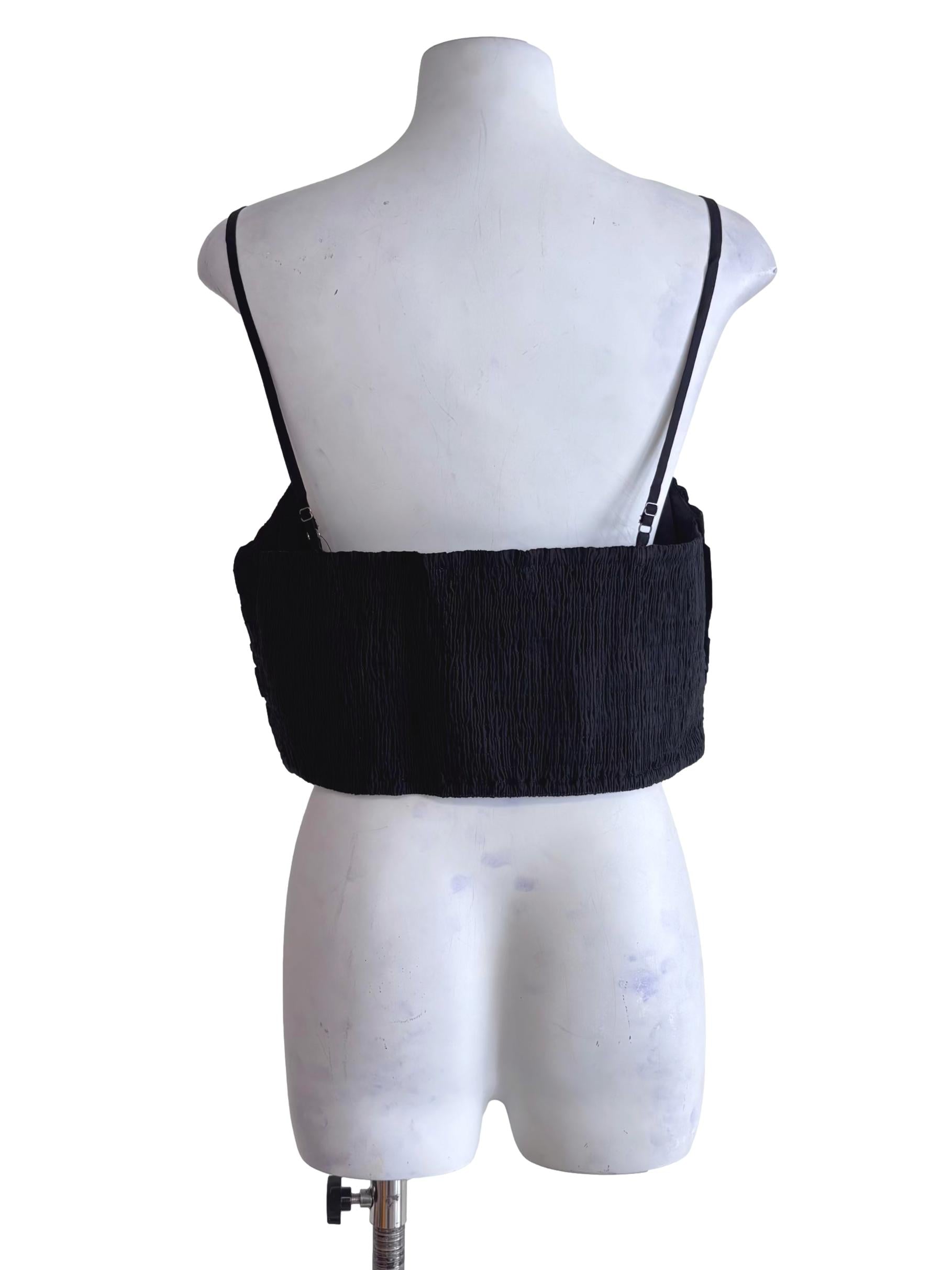 Black Eryn Ruched Side Crop Top