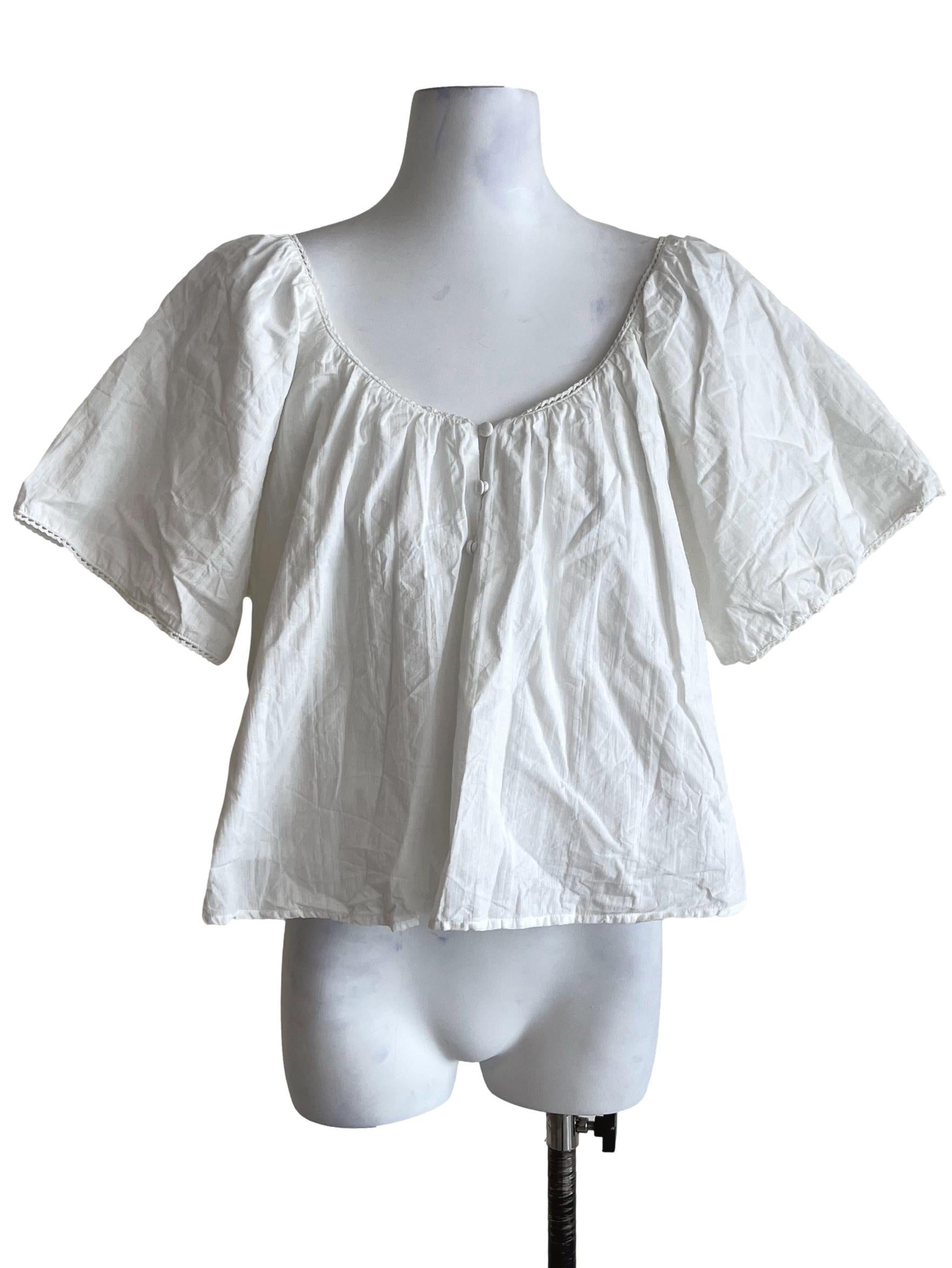 Pearl White Relaxed Fit Summer Blouse