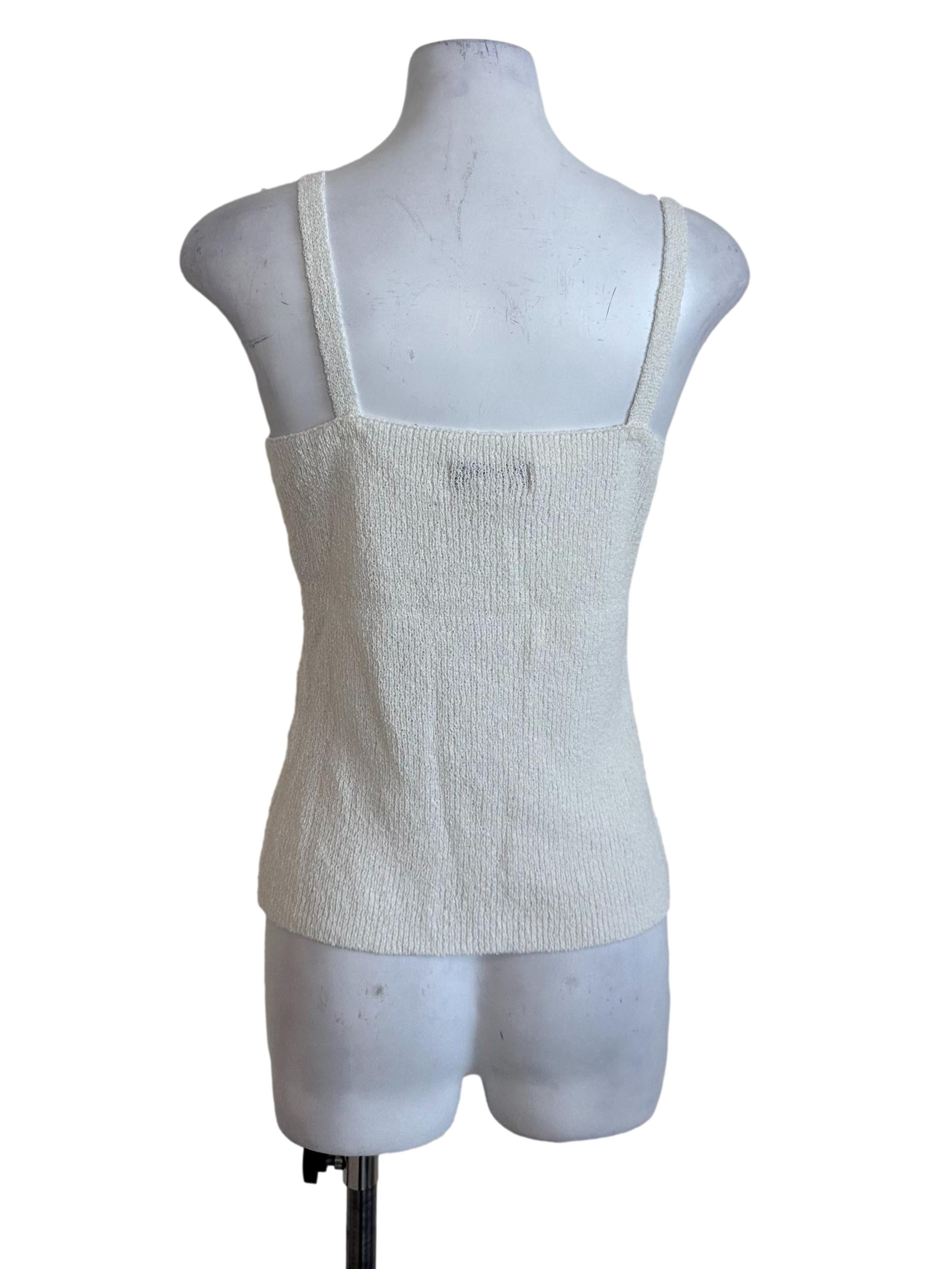 Ivory White Knit Scoop Neck Top