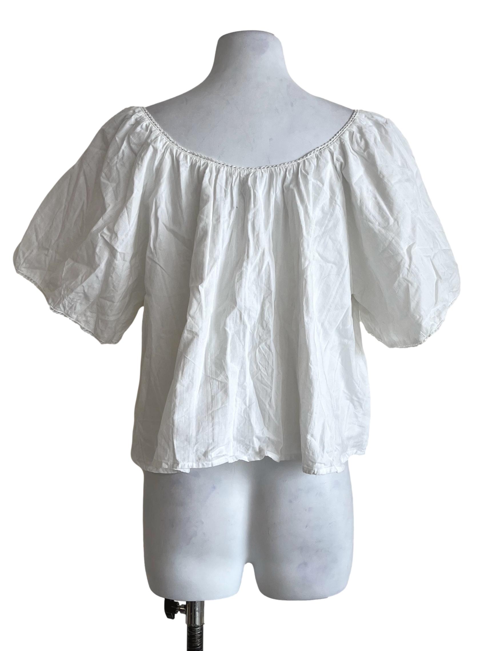 Pearl White Relaxed Fit Summer Blouse