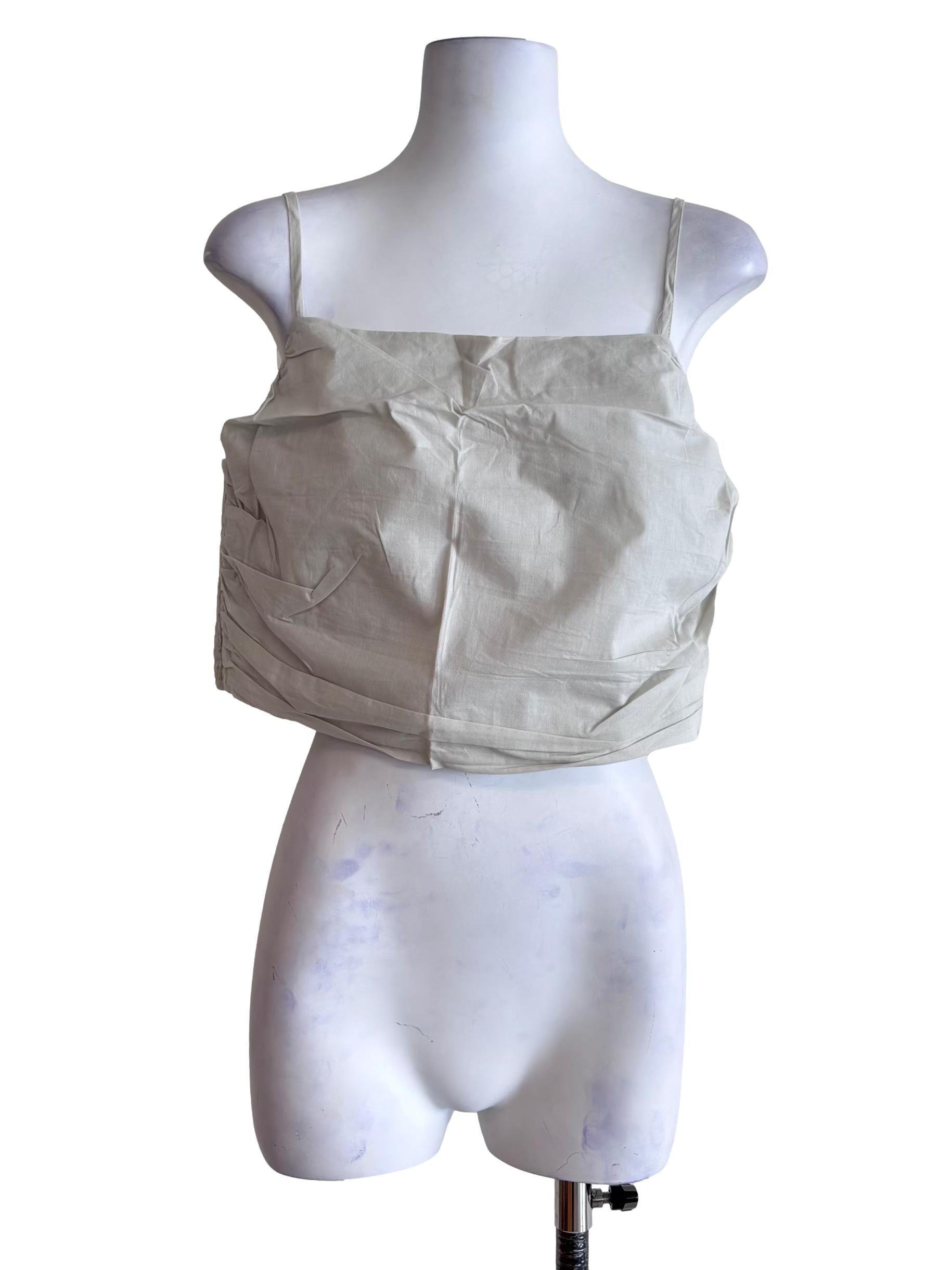 Light Grey Eryn Ruched Side Crop Top