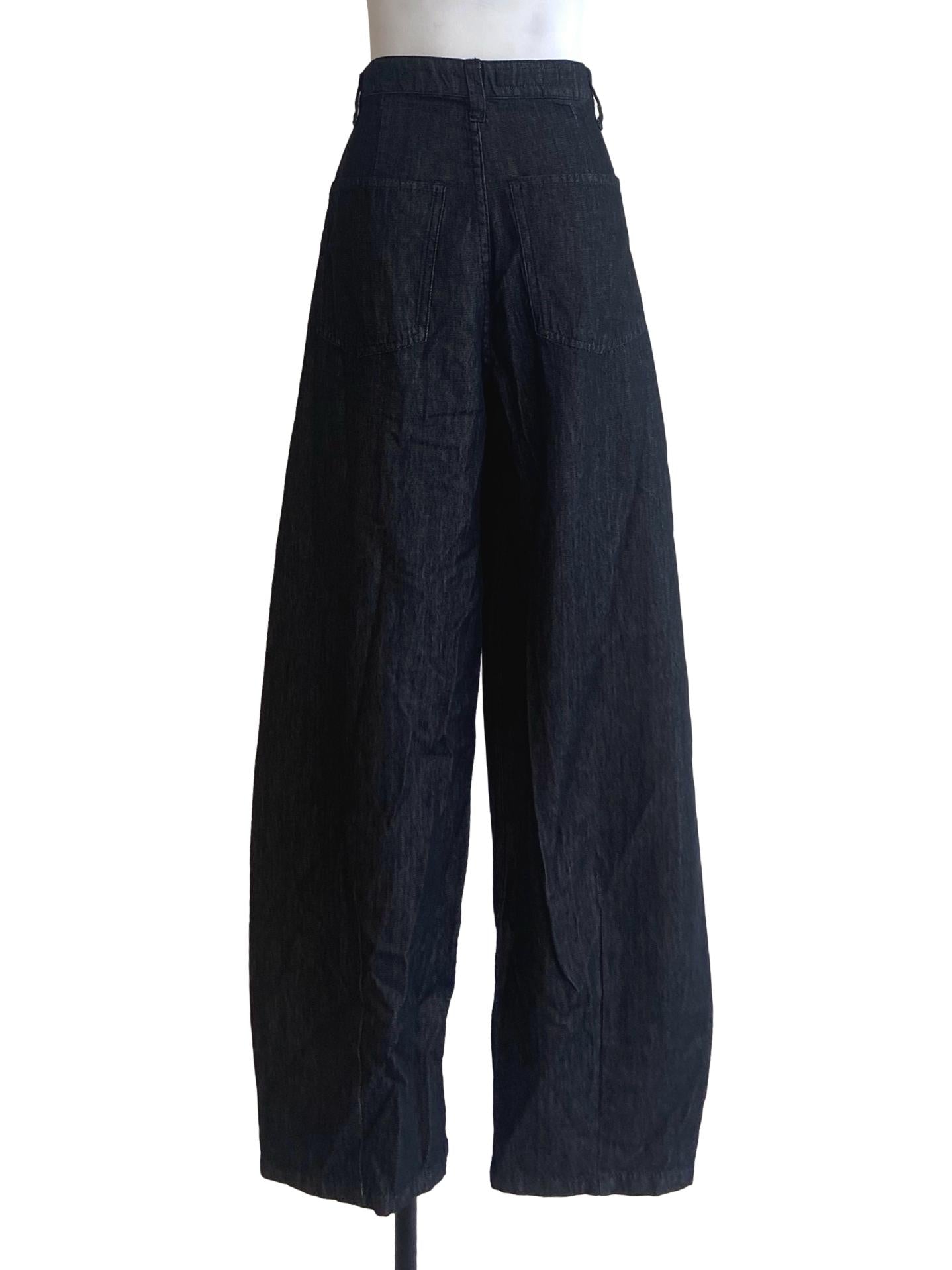 Black Herringbone Straight Jeans