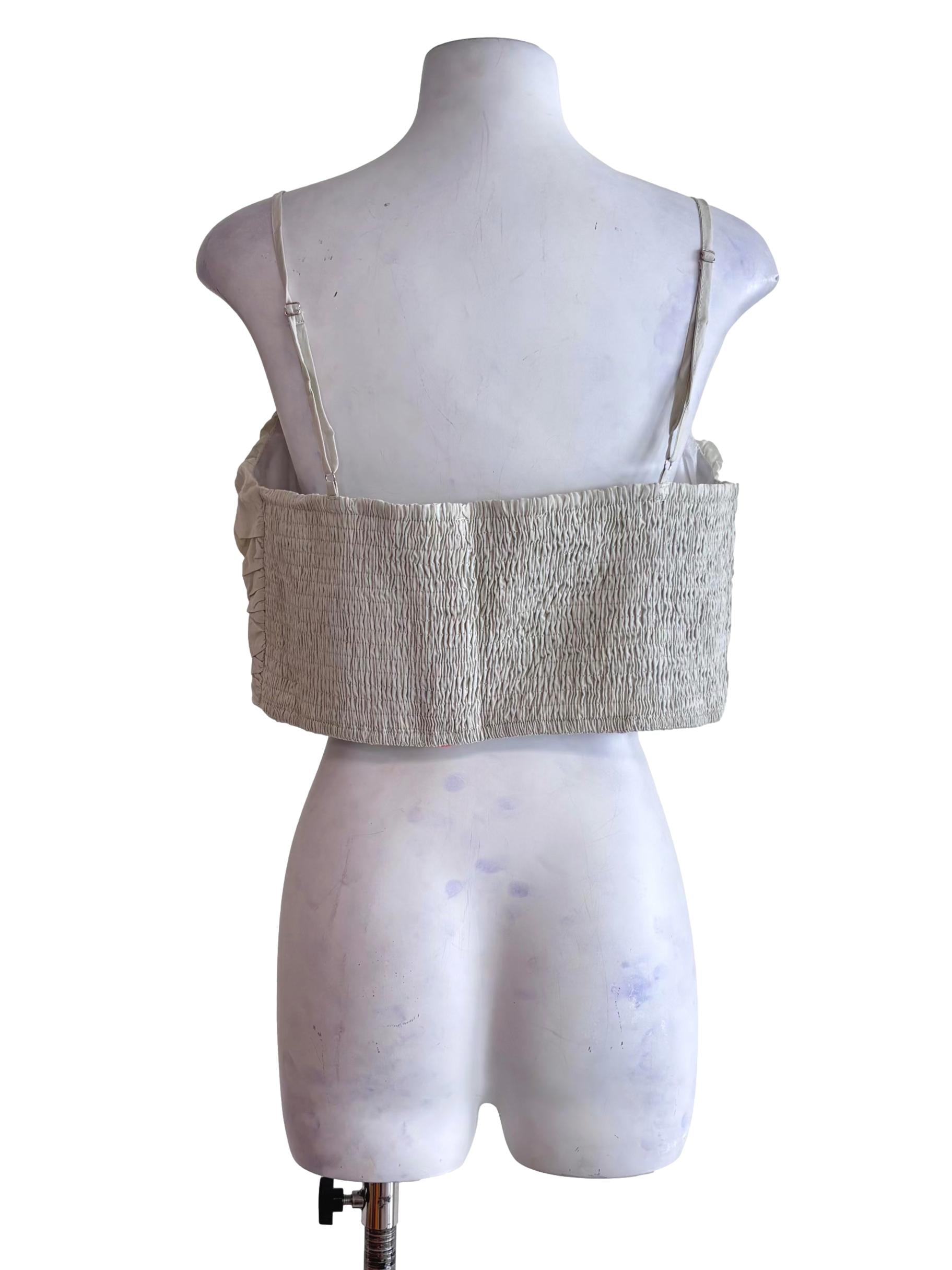 Light Grey Eryn Ruched Side Crop Top