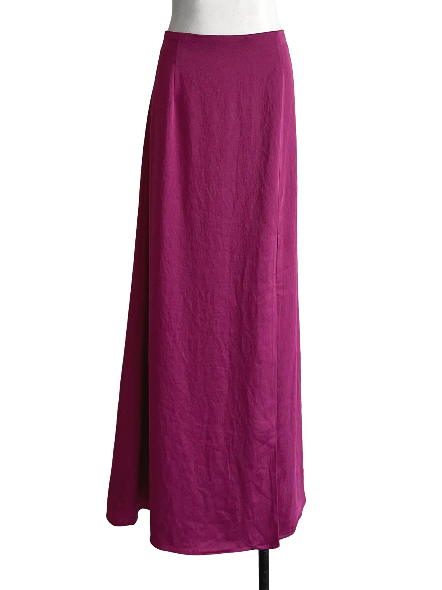 Fuchsia Pink A-Line Long Skirt