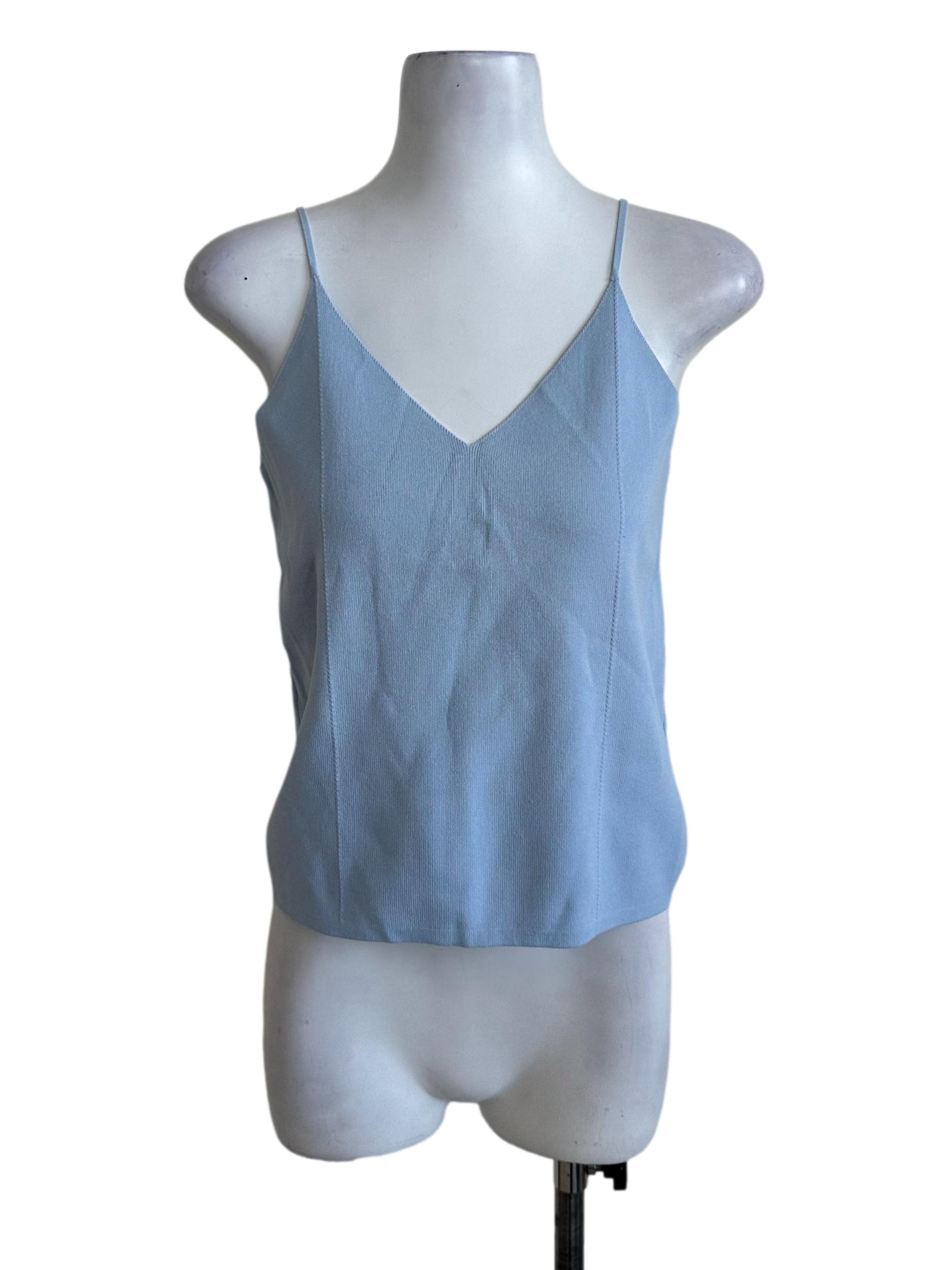 Light Blue V Neck Top
