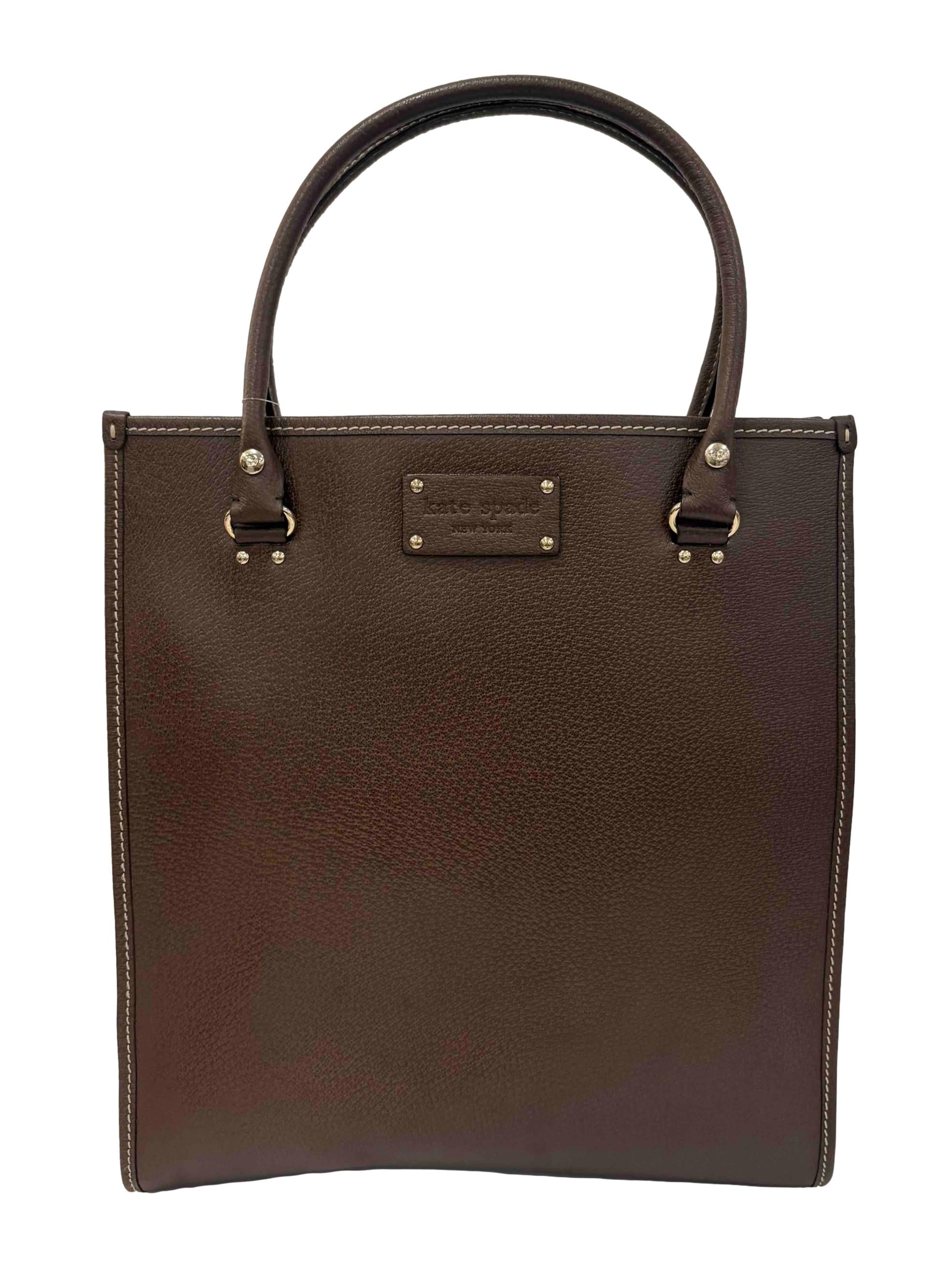 Brown Leather Wellesley Quinn Tote Bag