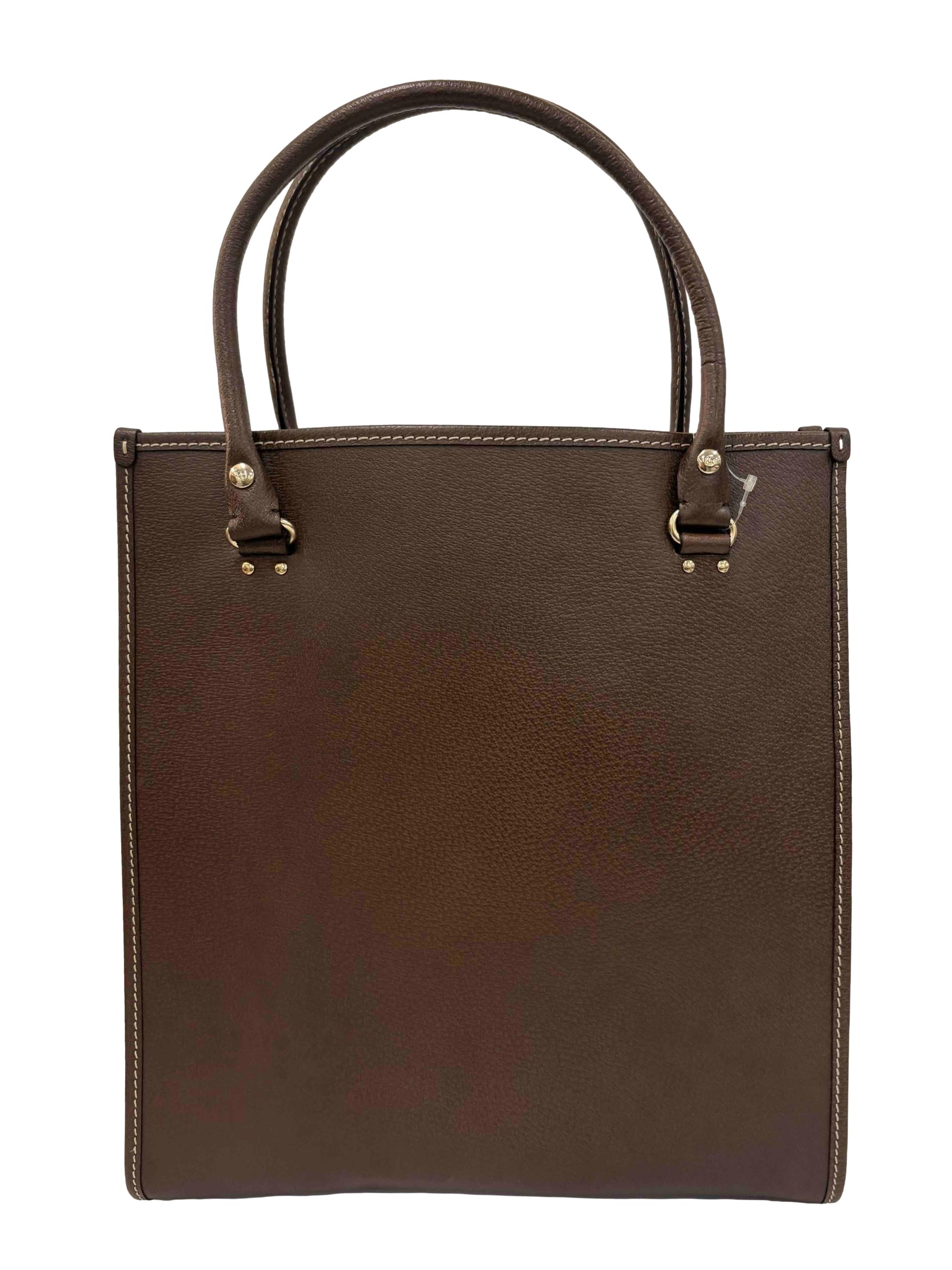 Brown Leather Wellesley Quinn Tote Bag