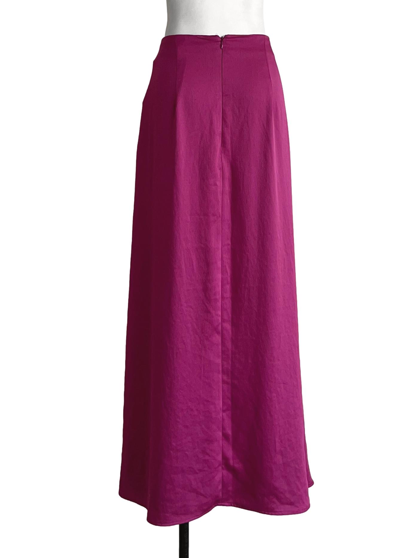 Fuchsia Pink A-Line Long Skirt
