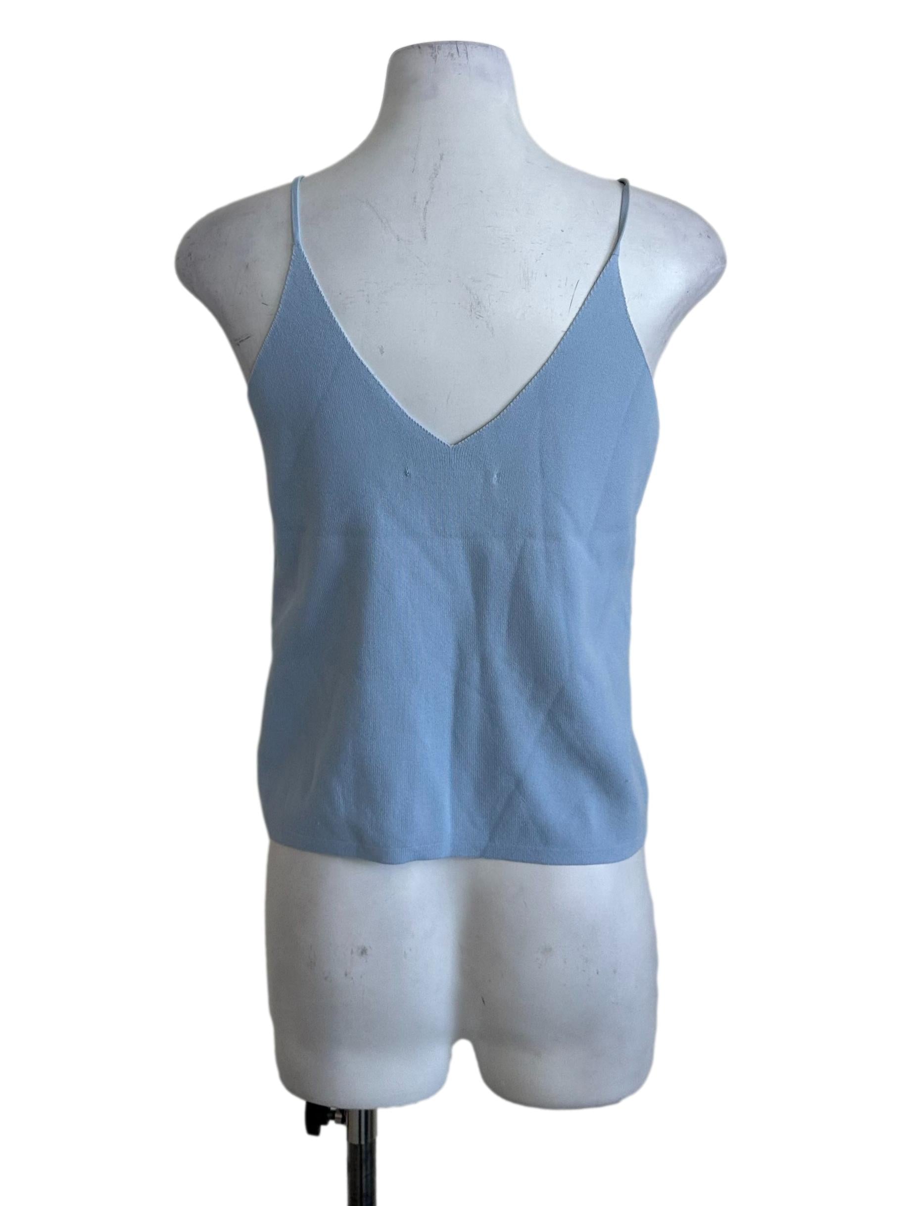 Light Blue V Neck Top