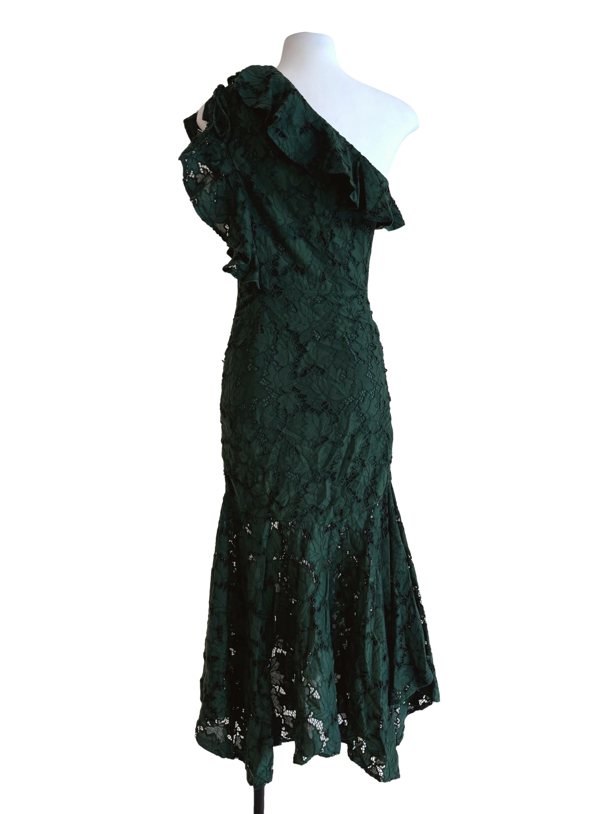 Hunter Green One Shoulder Bodycon Dress