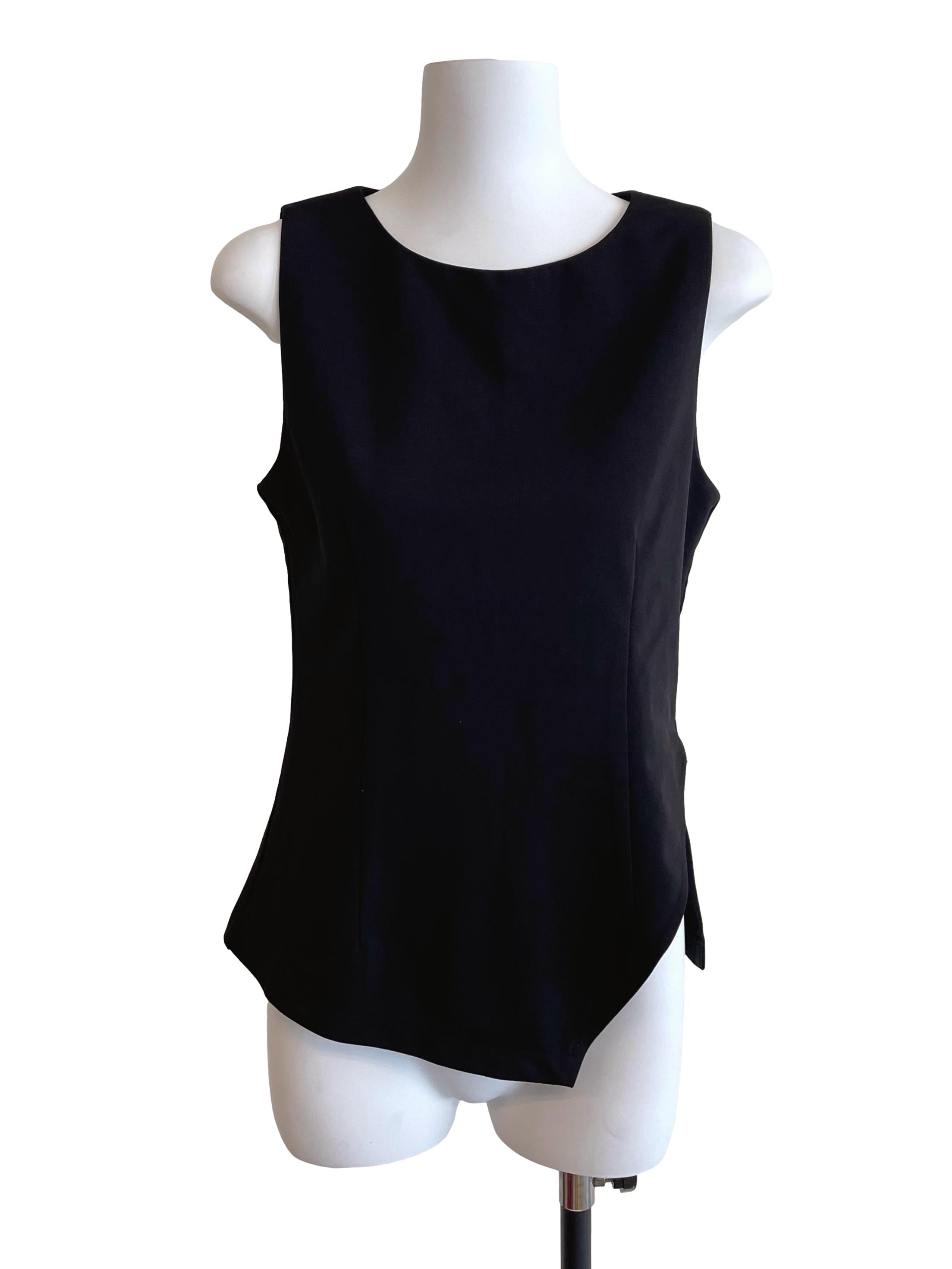Black Slit Fit Top