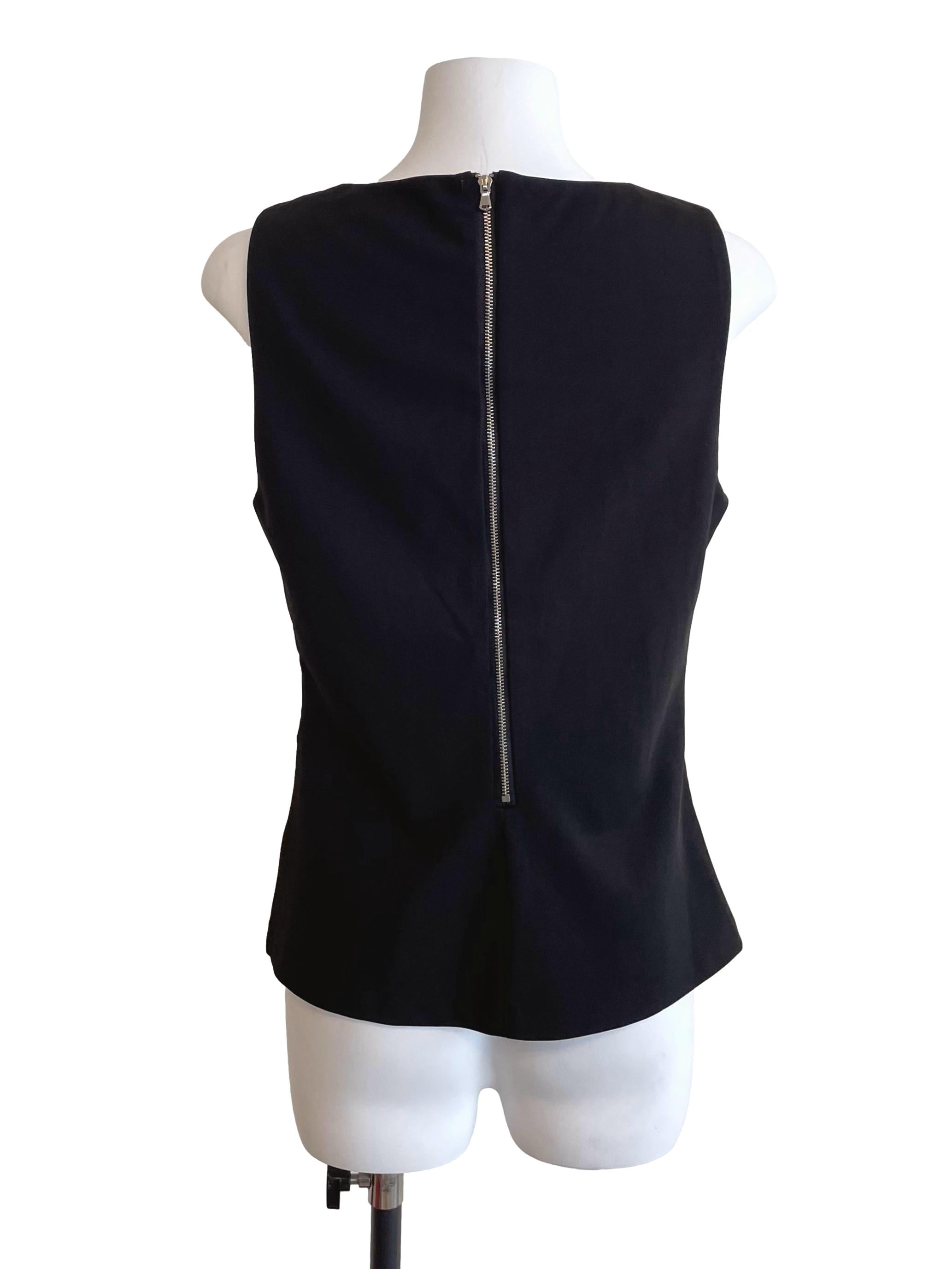 Black Slit Fit Top