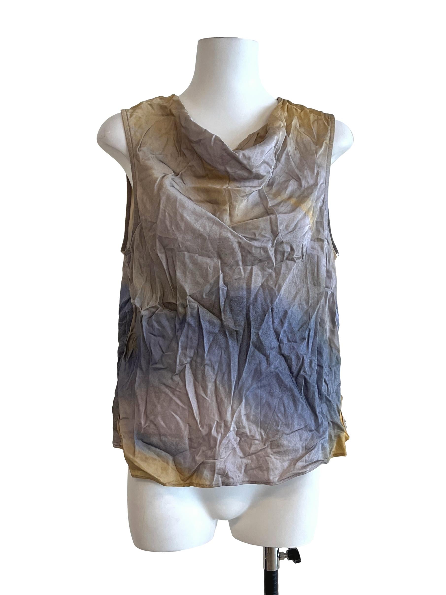 Blue Mustard Tie-Dye Sleeveless Top LB