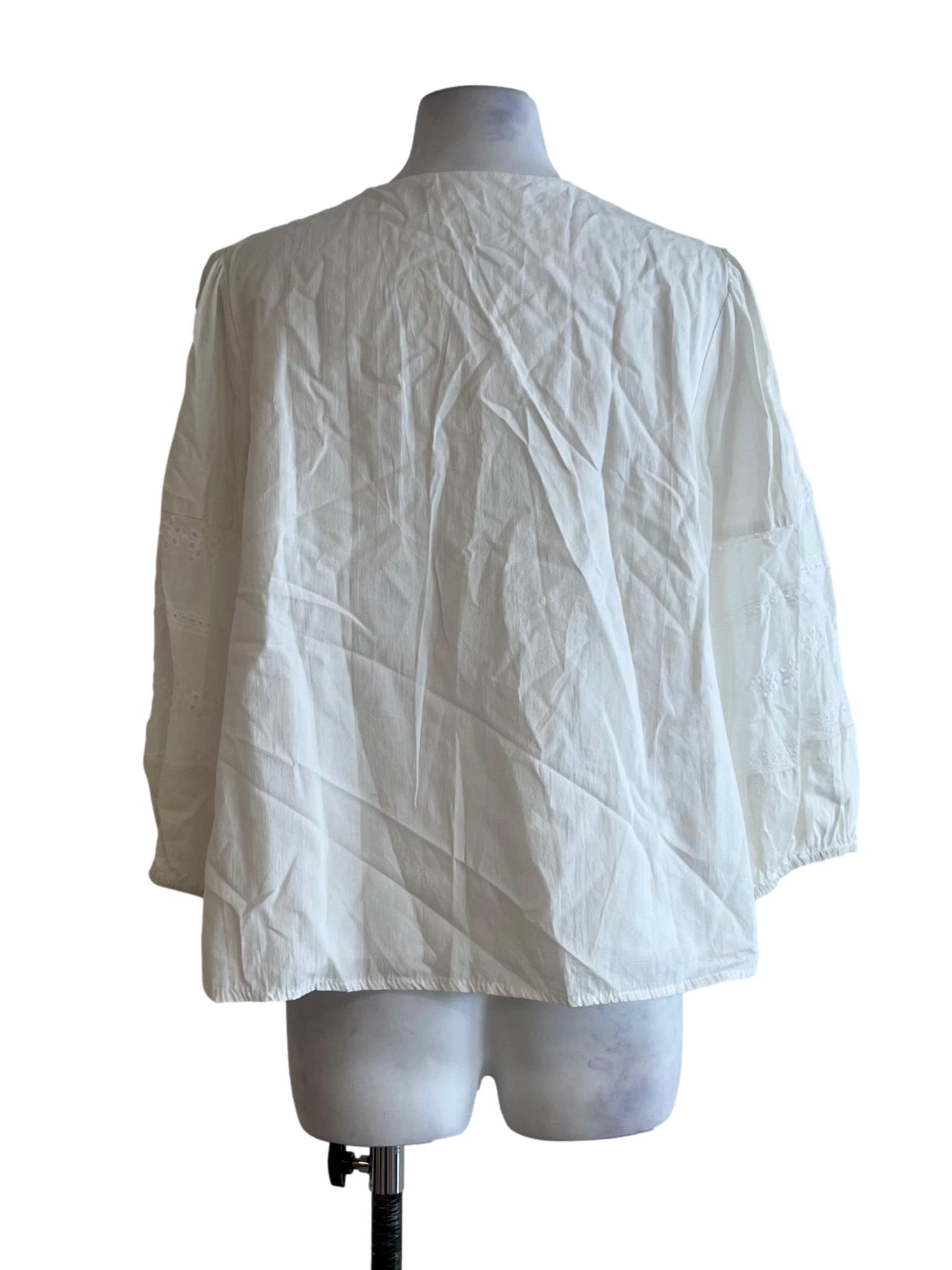 White V-Neckline Blouse TWL