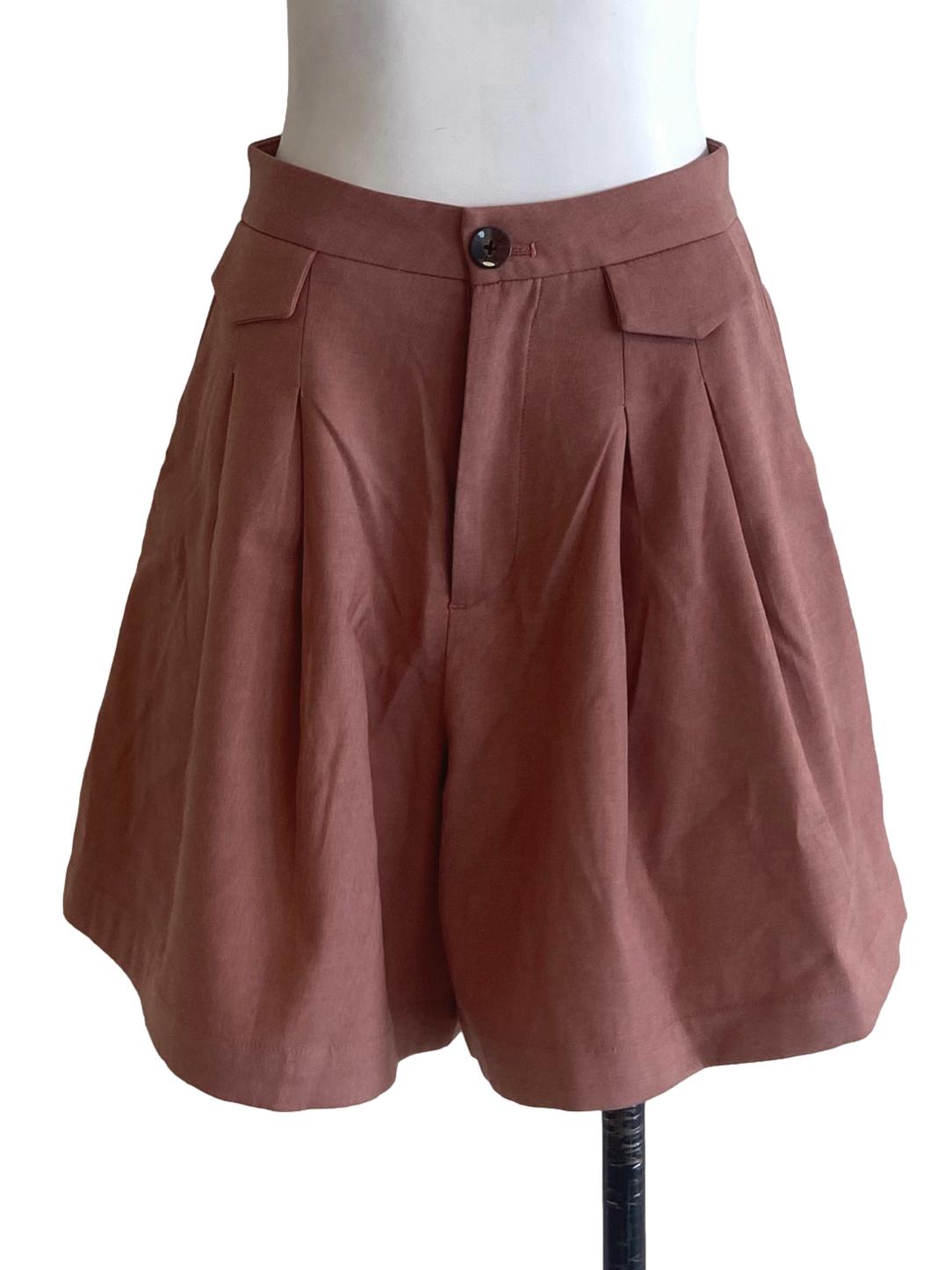 Peach Pink Herringbone Short