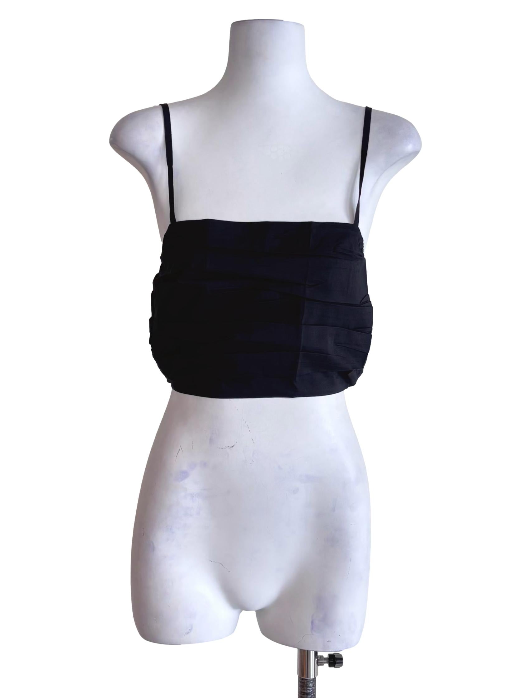 Black Eryn Ruched Side Crop Top