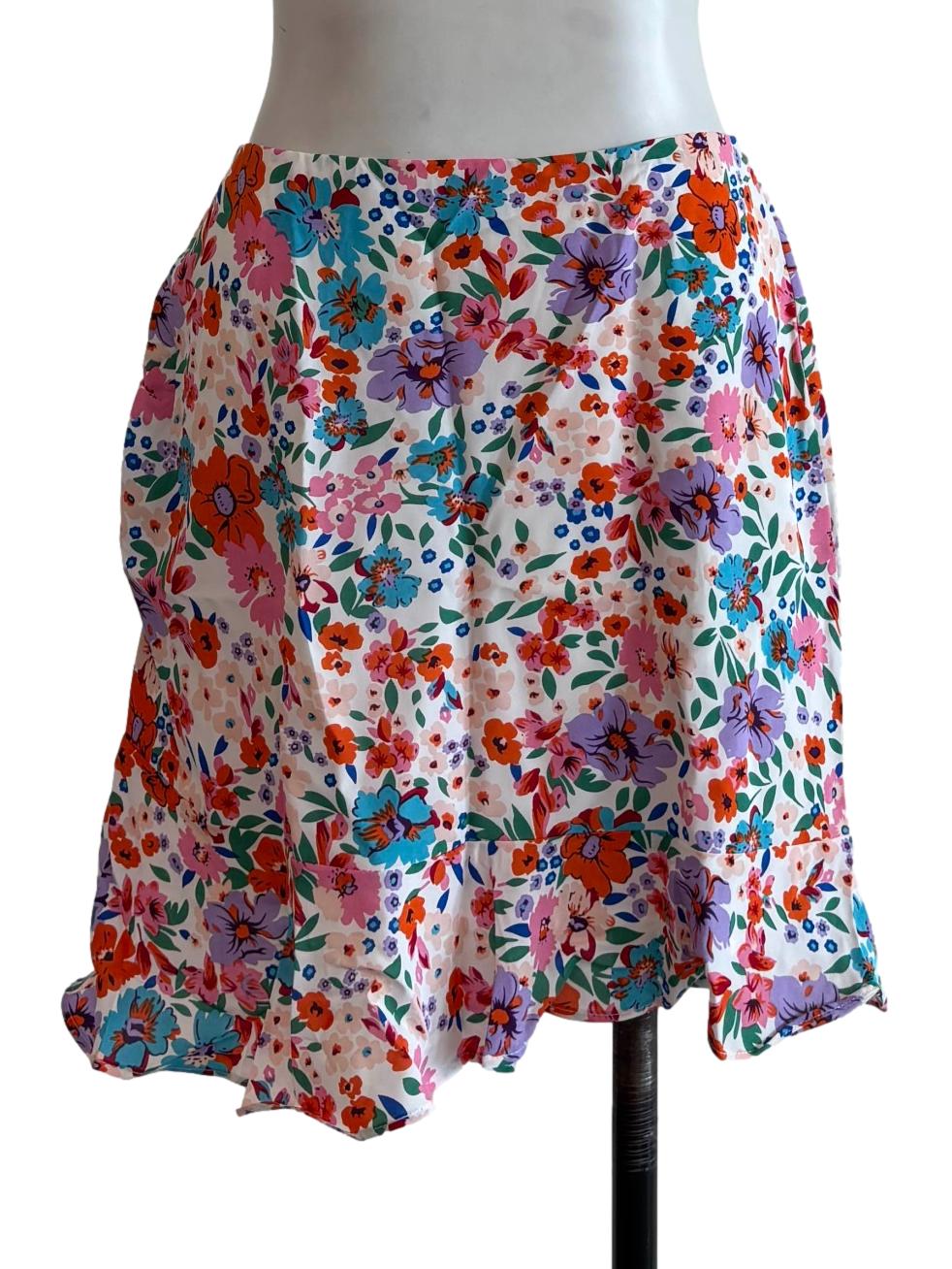 Multicolour Floral Print Mini Skirt