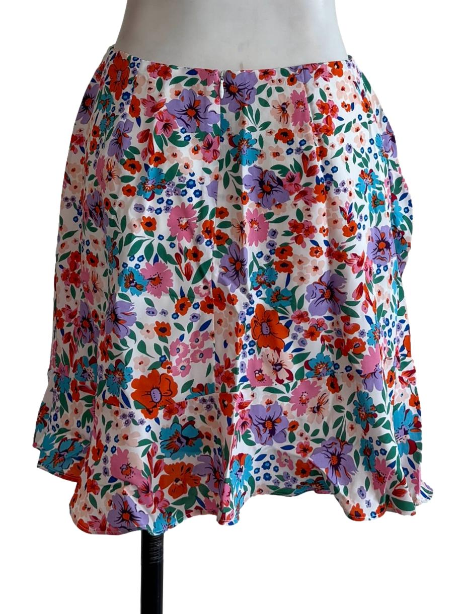 Multicolour Floral Print Mini Skirt