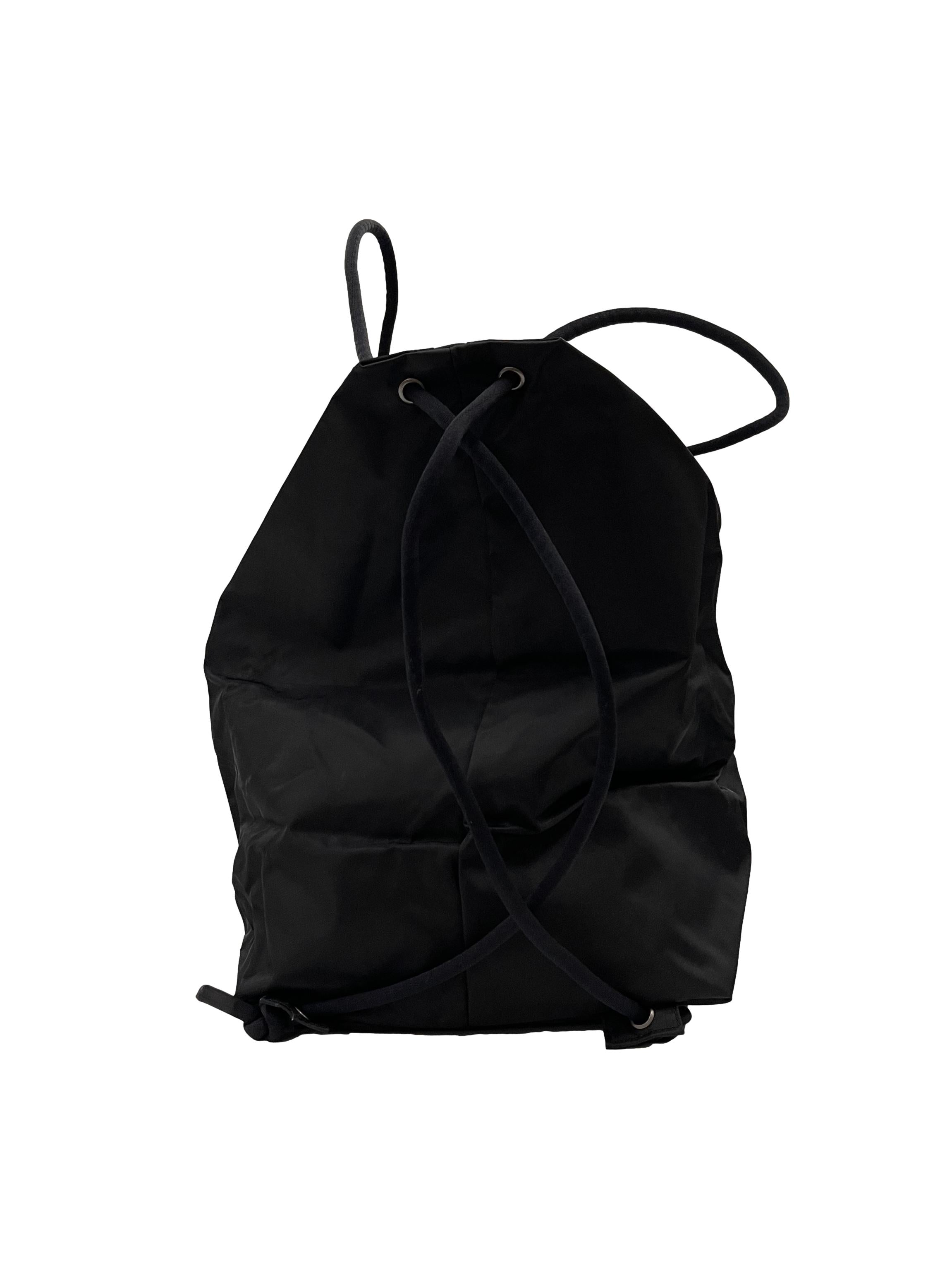 Black Nylon Sackpack