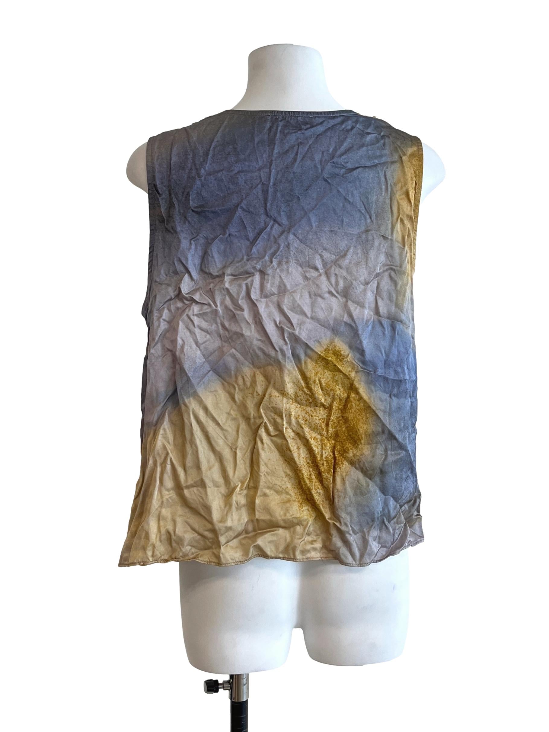 Blue Mustard Tie-Dye Sleeveless Top LB