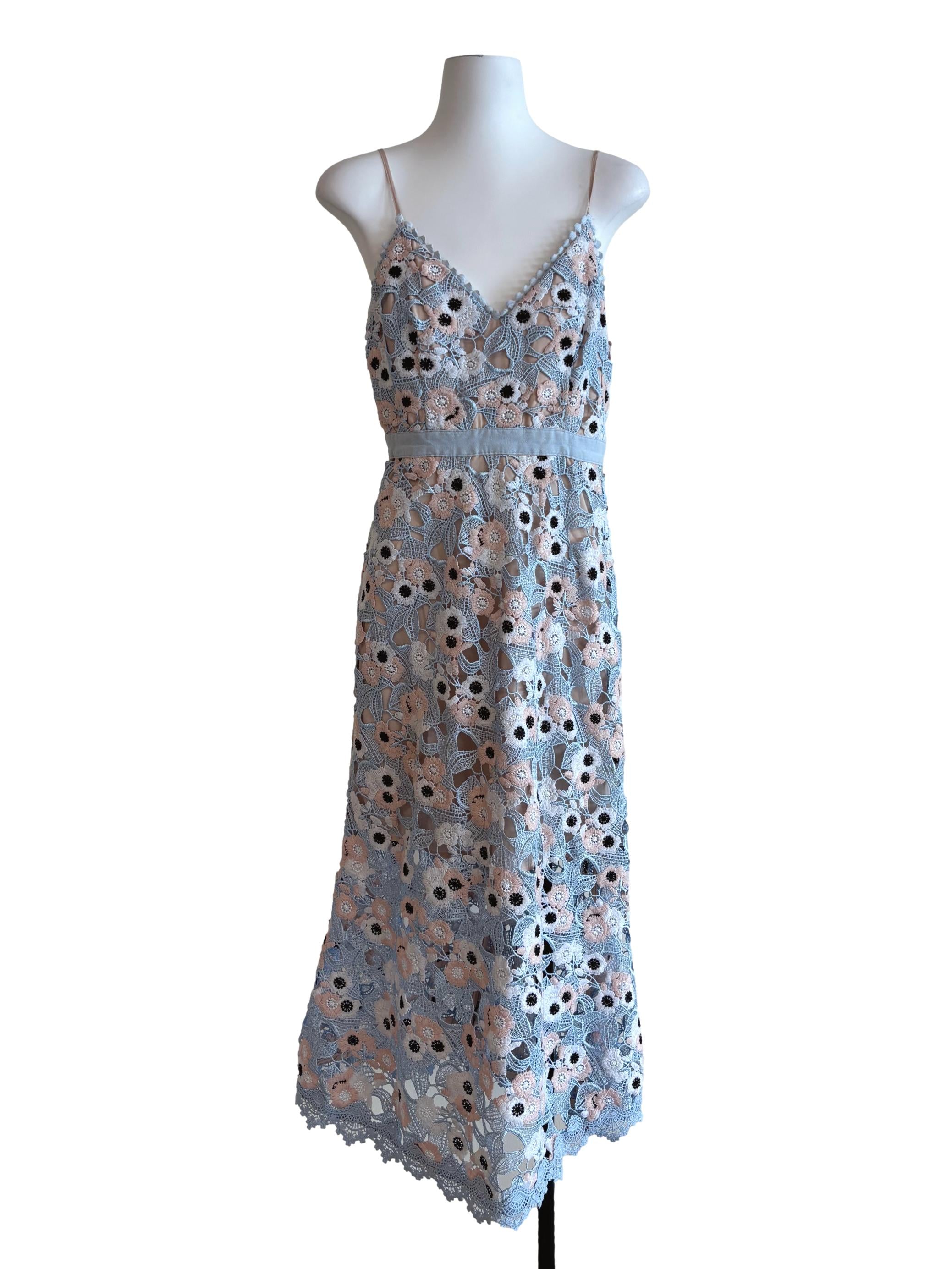 Baby Blue Embroidered Maxi Dress