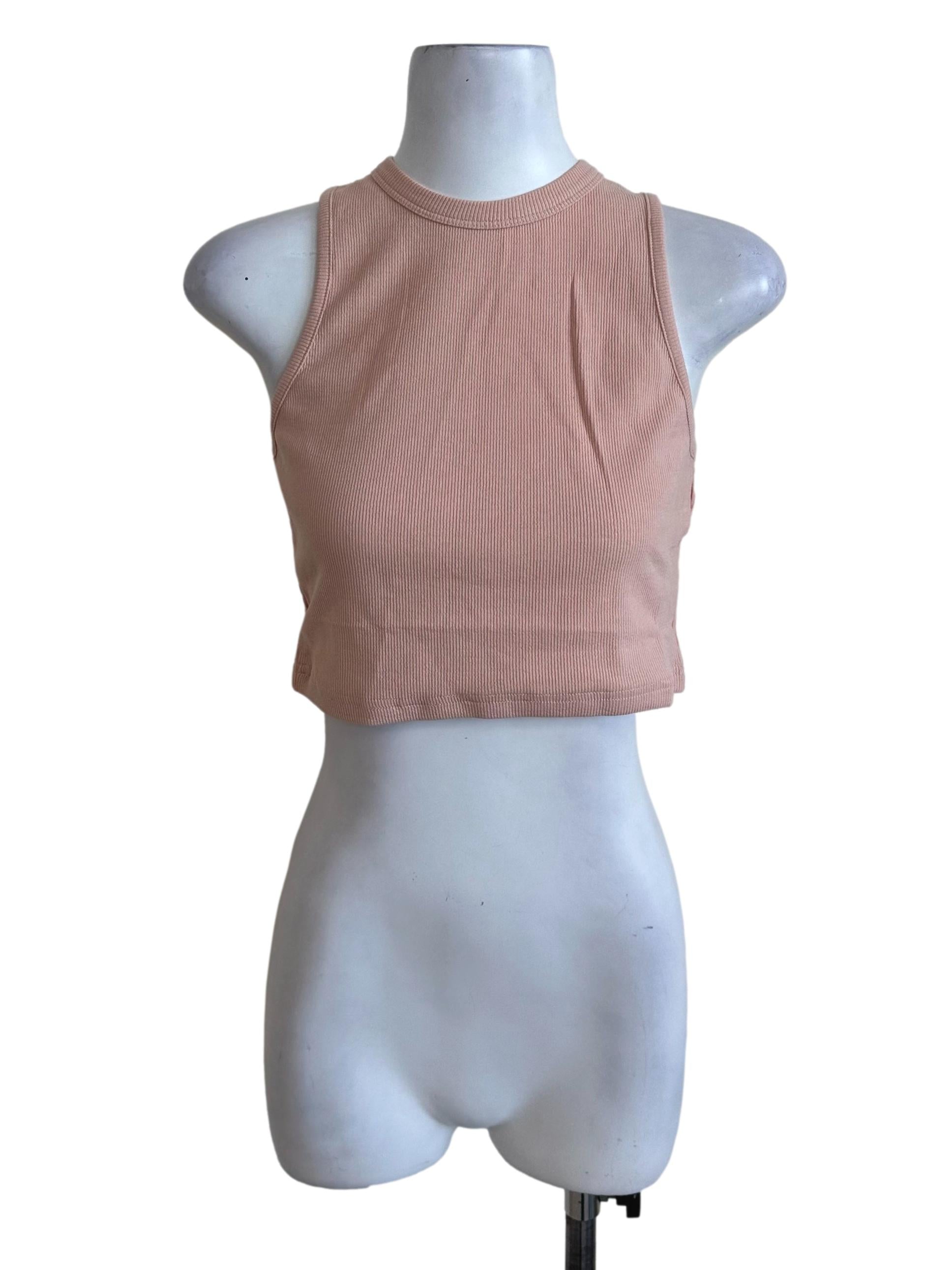 Light Pink Round Neck Tank Top