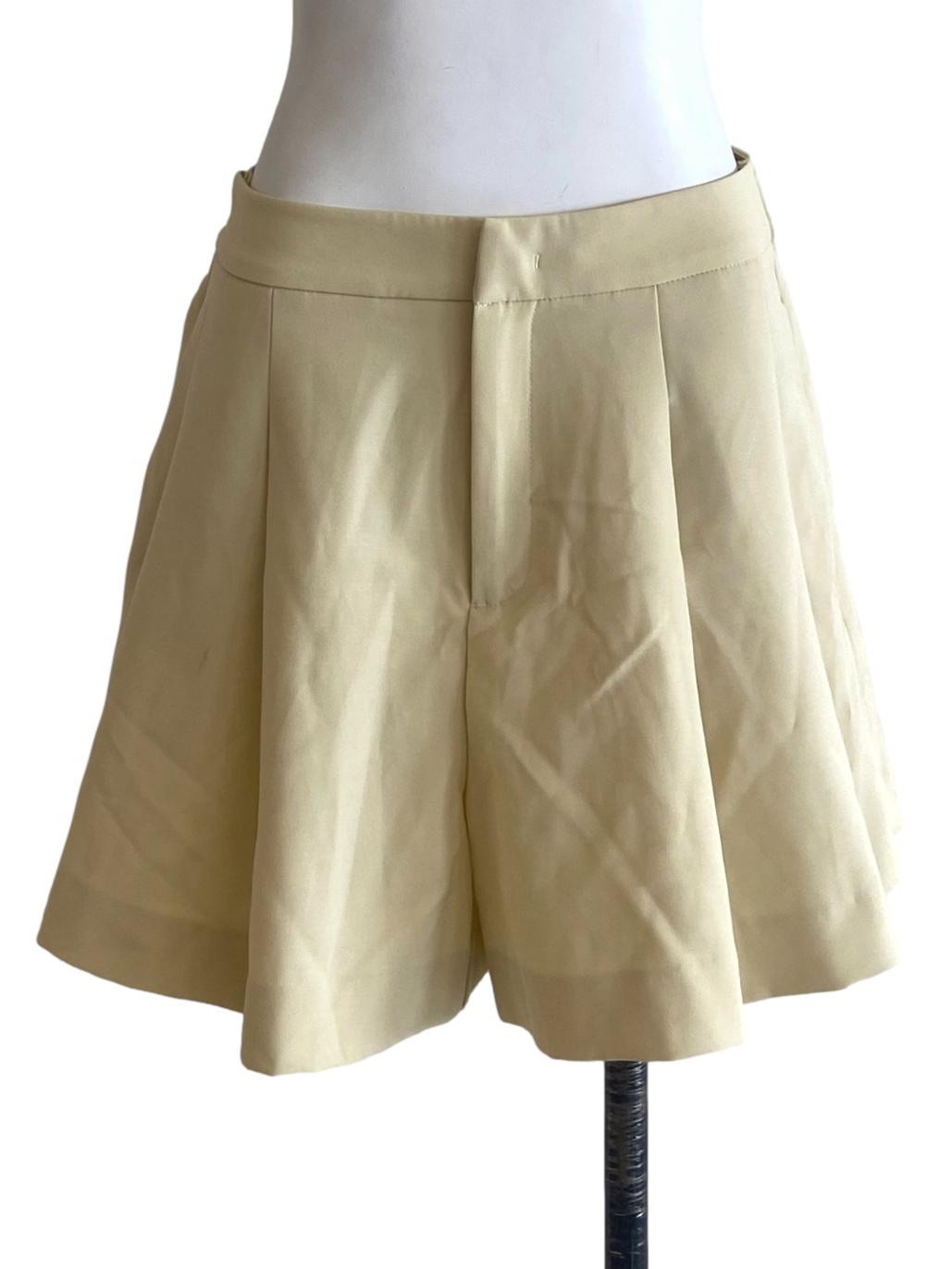 Blonde Yellow Pleated Short