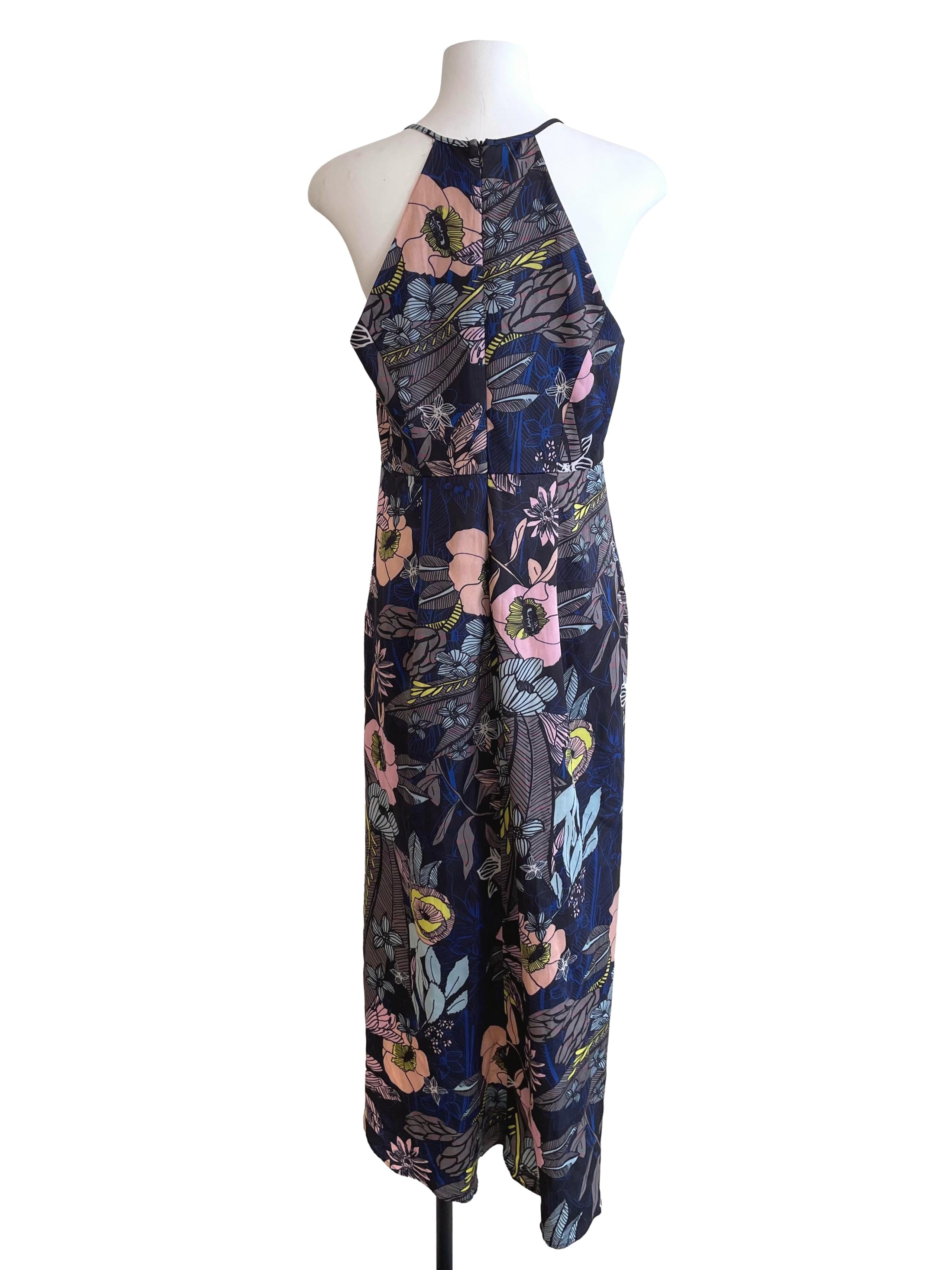 Charcoal Floral Wrap Slip Dress