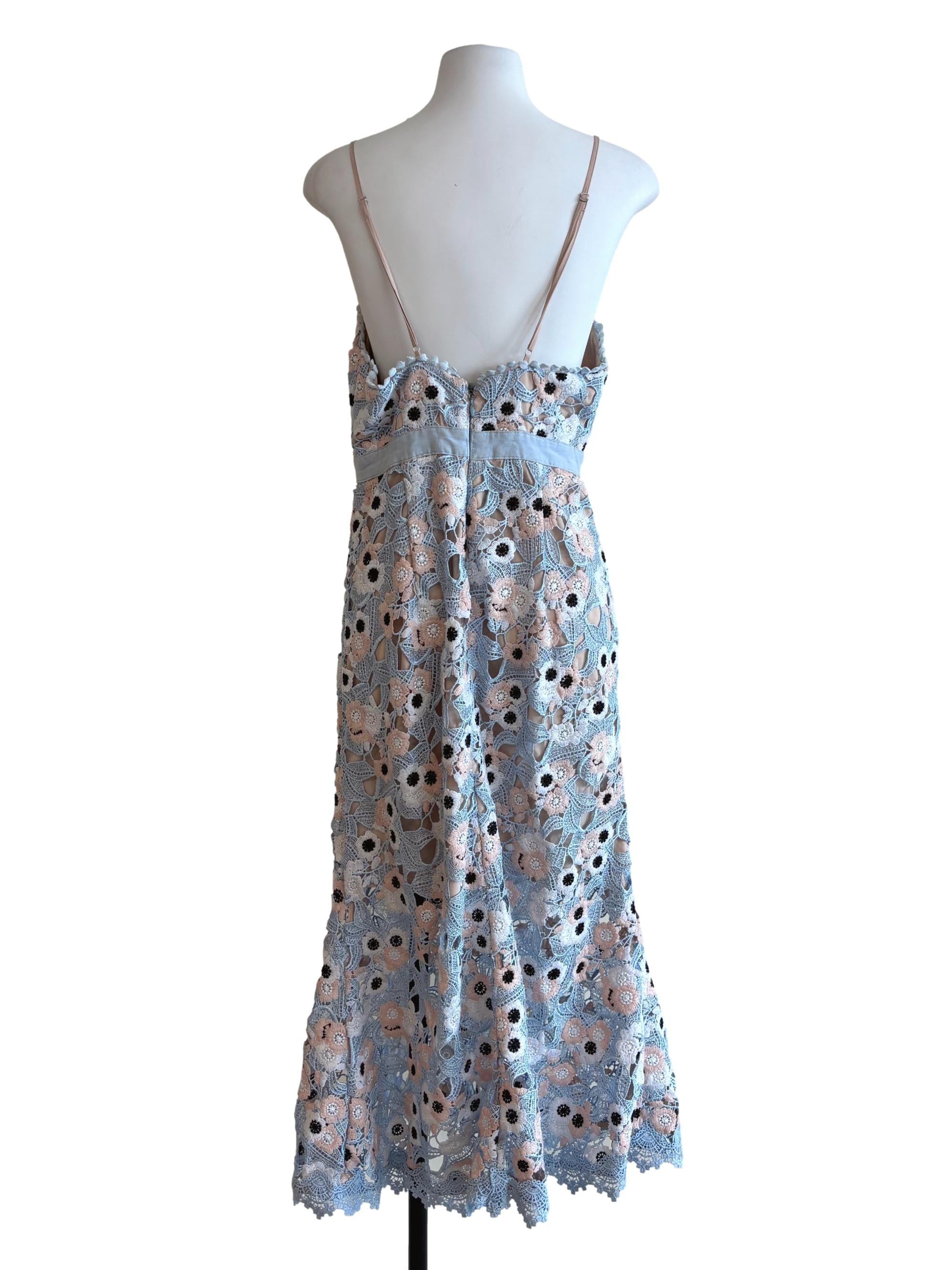 Baby Blue Embroidered Maxi Dress