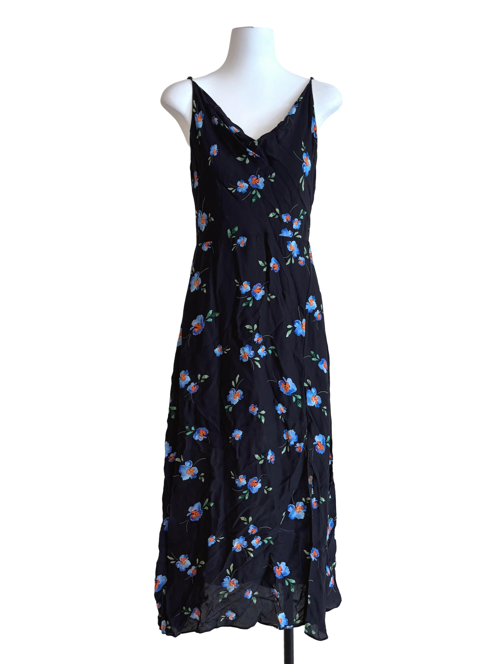 Parisian Black Patterned A-Line Dress