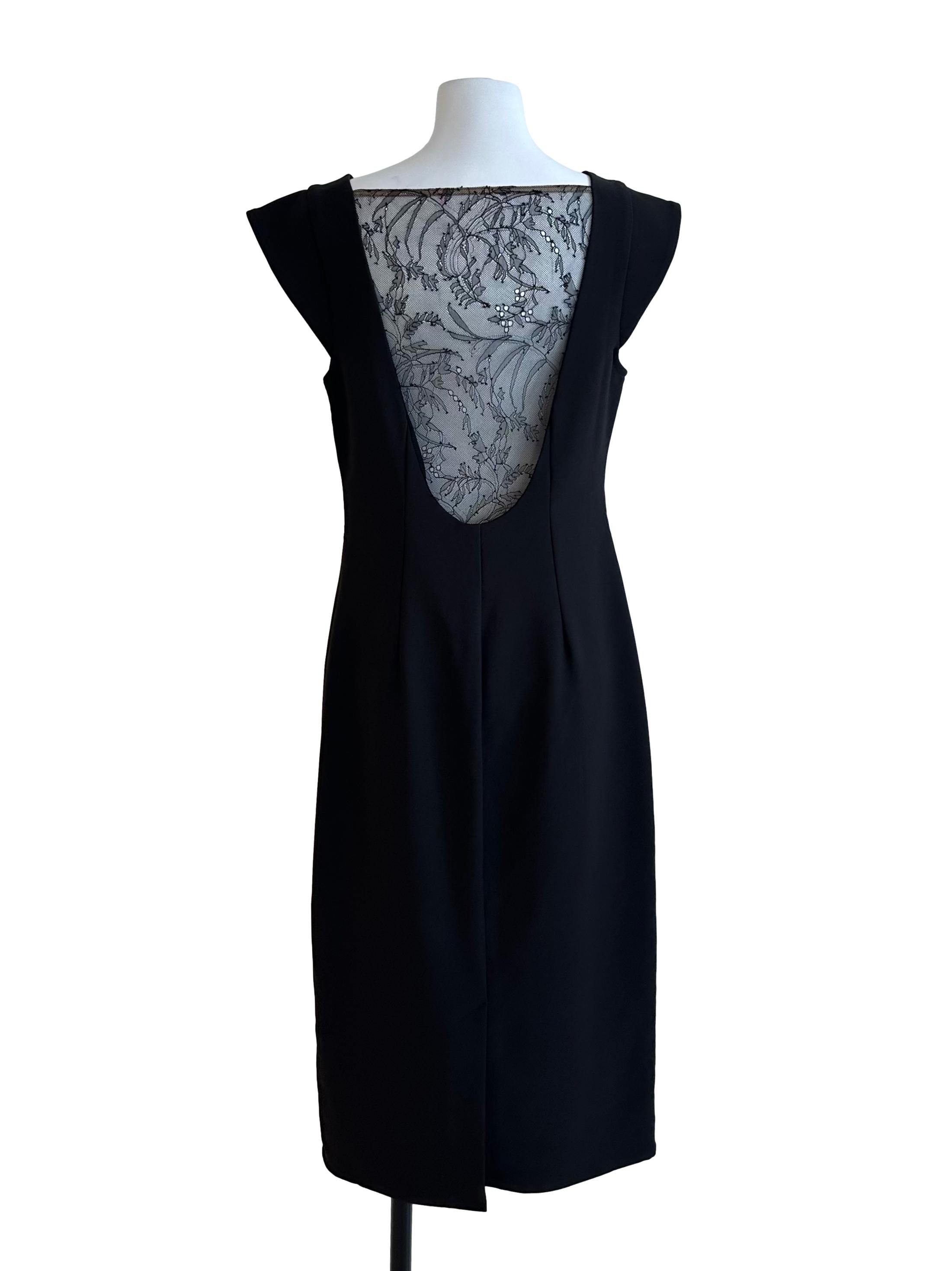 Raven Black Back Lace Sheath Dress