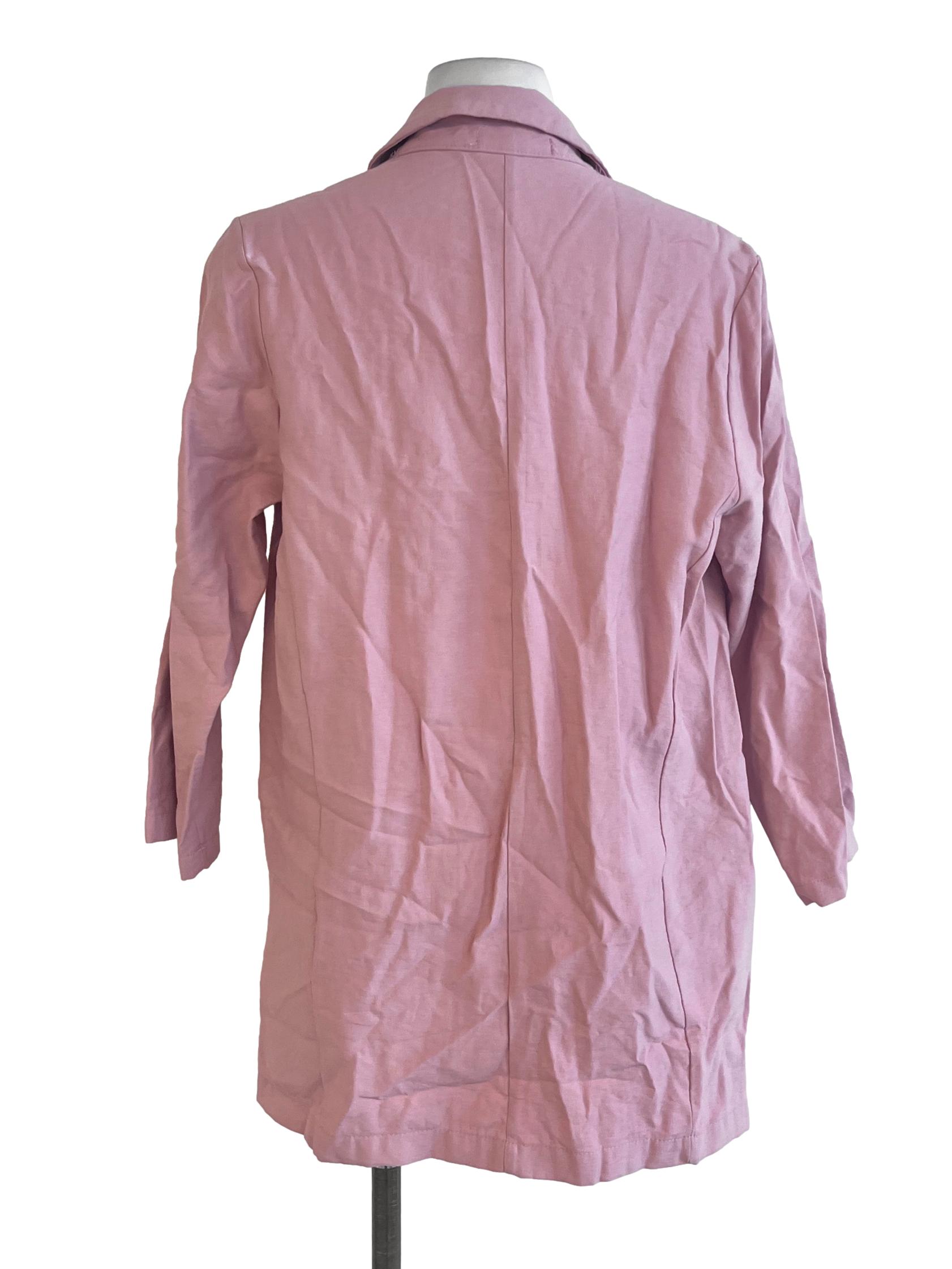 Salmon Pink Button Blazer