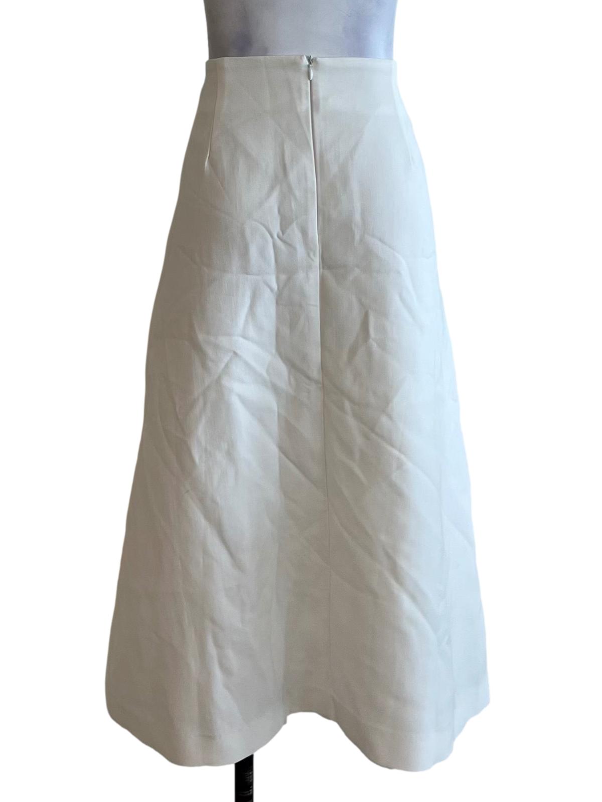 White High-Waisted A-Line Skirt