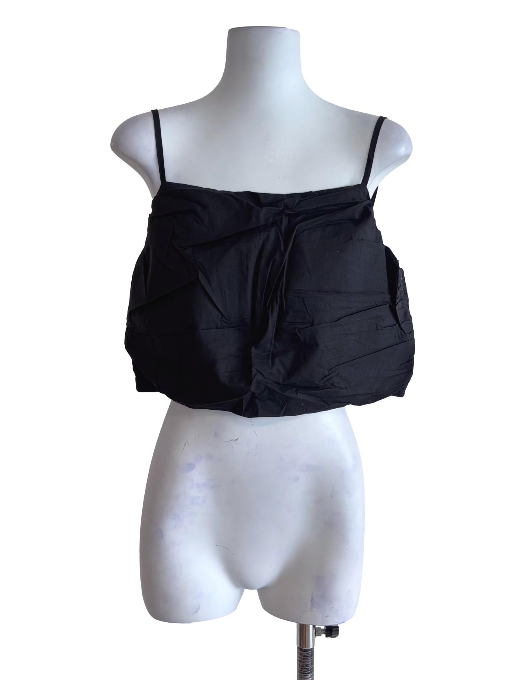 Black Eryn Ruched Side Crop Top